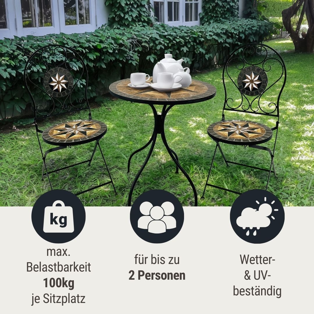 Wohnando Garten-Essgruppe Bistroset "Casper", Metalltisch, Metallmöbel, günstig online kaufen