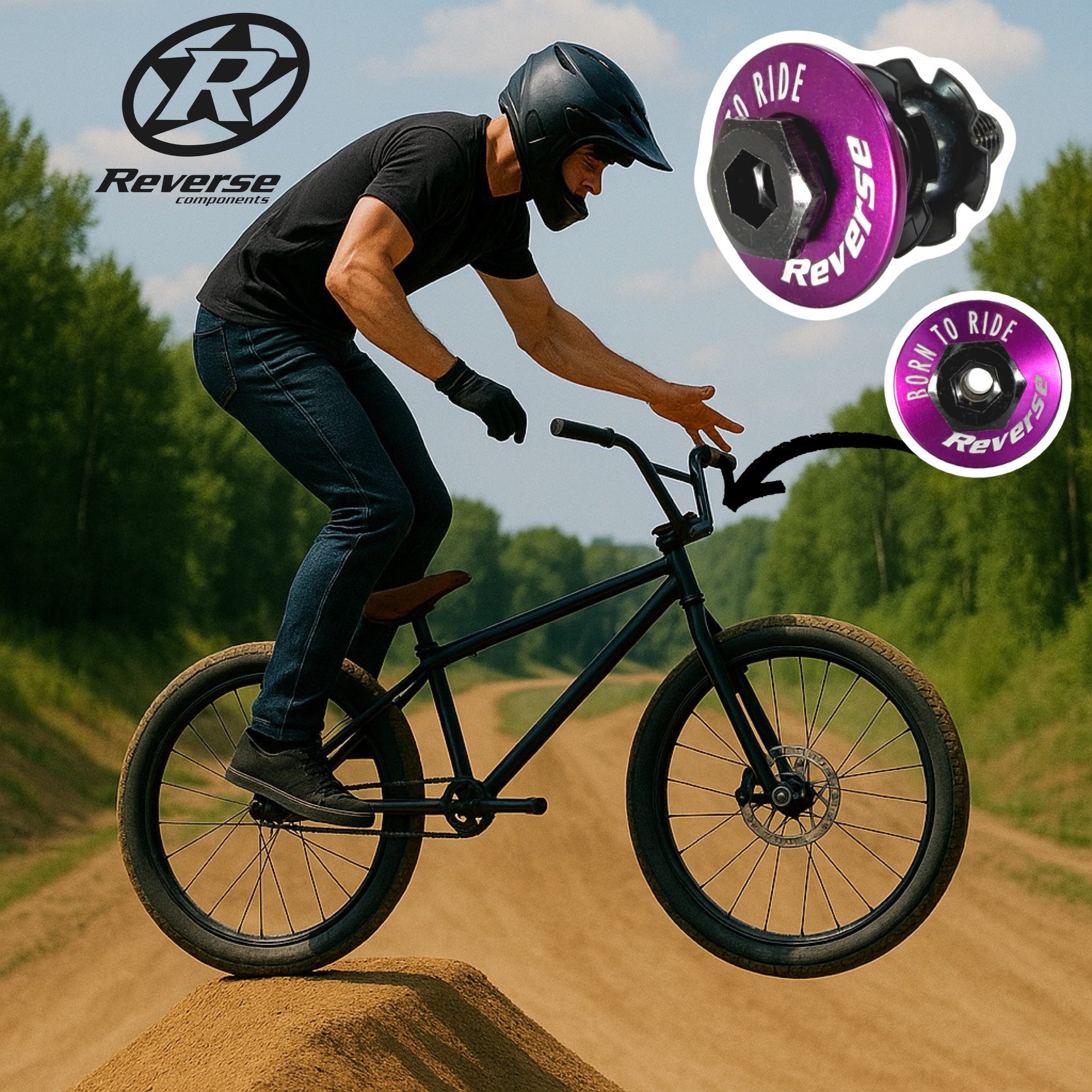 Reverse Fahrradlenker Reverse Alu Dirt Barspin Top Cap Steuersatzkappe M10 Lila