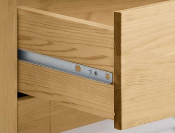 Home affaire Schreibtisch Ayanna, zertifiziertes Massivholz, mit Schublade und Tür mit Lamellenfront