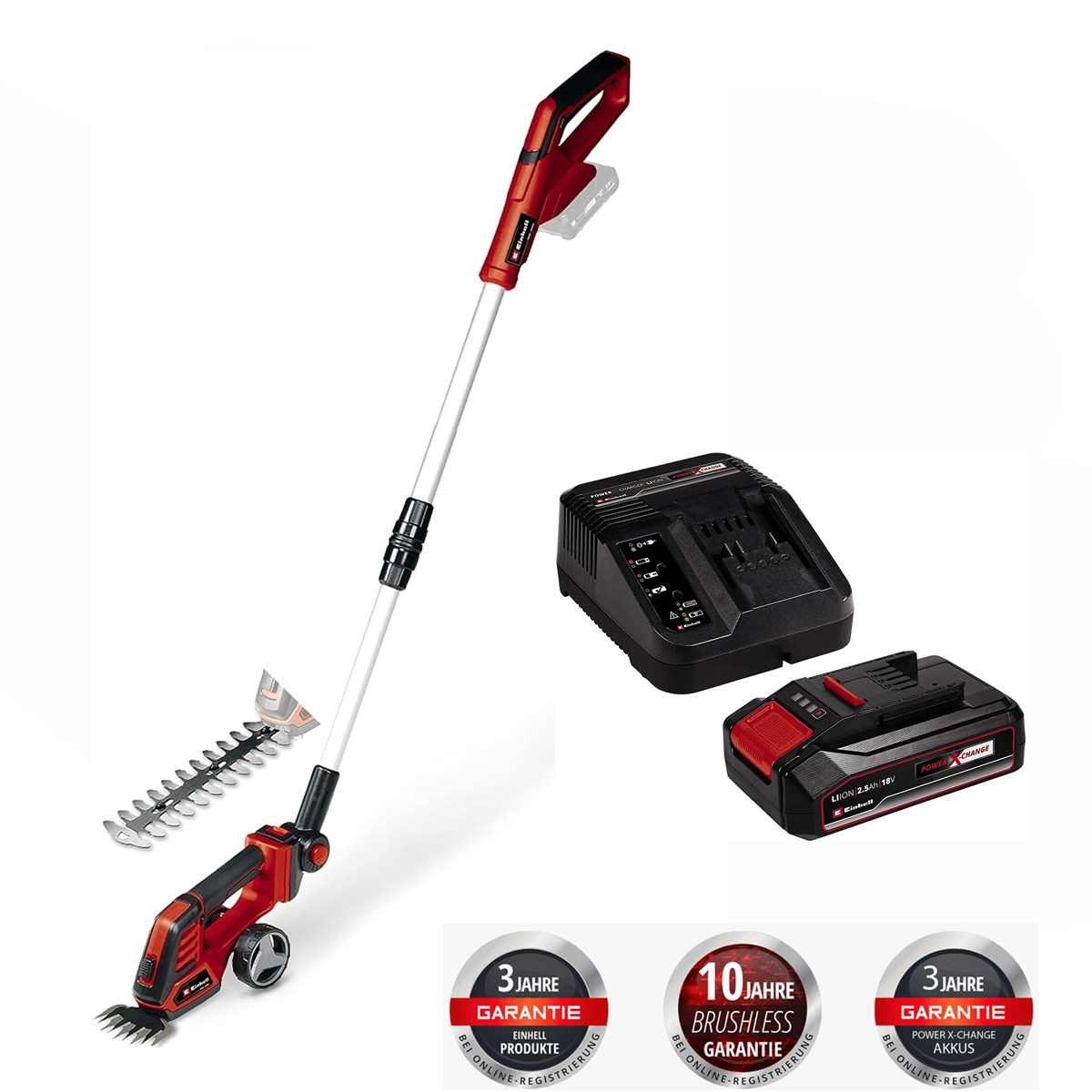 Einhell Akku-Gras- und Strauchscherenset Einhell Gras+Strauchschere GE-CG 18/100 Li T + Akku 2.5 Ah / Ladegerät