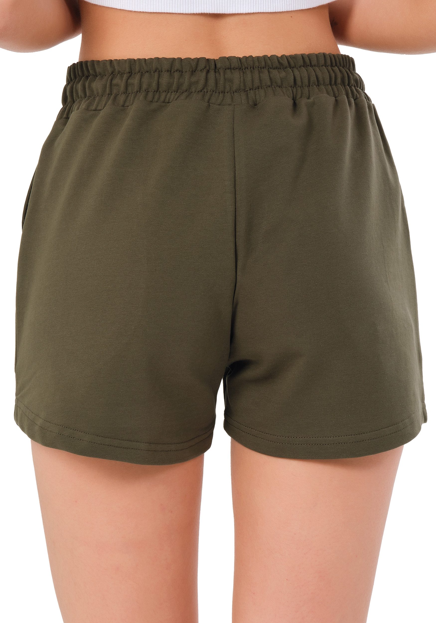 R-CAMP Shorts Kurze Hosen Damen Sweatshorts (Packung, 1-tlg., kurze shorts damen) Baumwolle, Hautfreundlich und atmungsaktiv