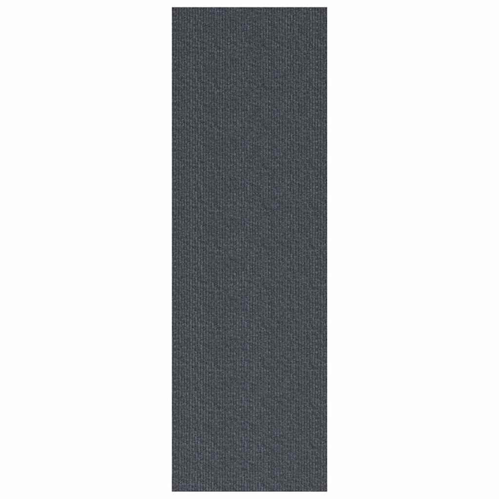 vidaXL Teppich Teppichläufer Grau 80 x 400 cm Stoff, Rechtwinklig