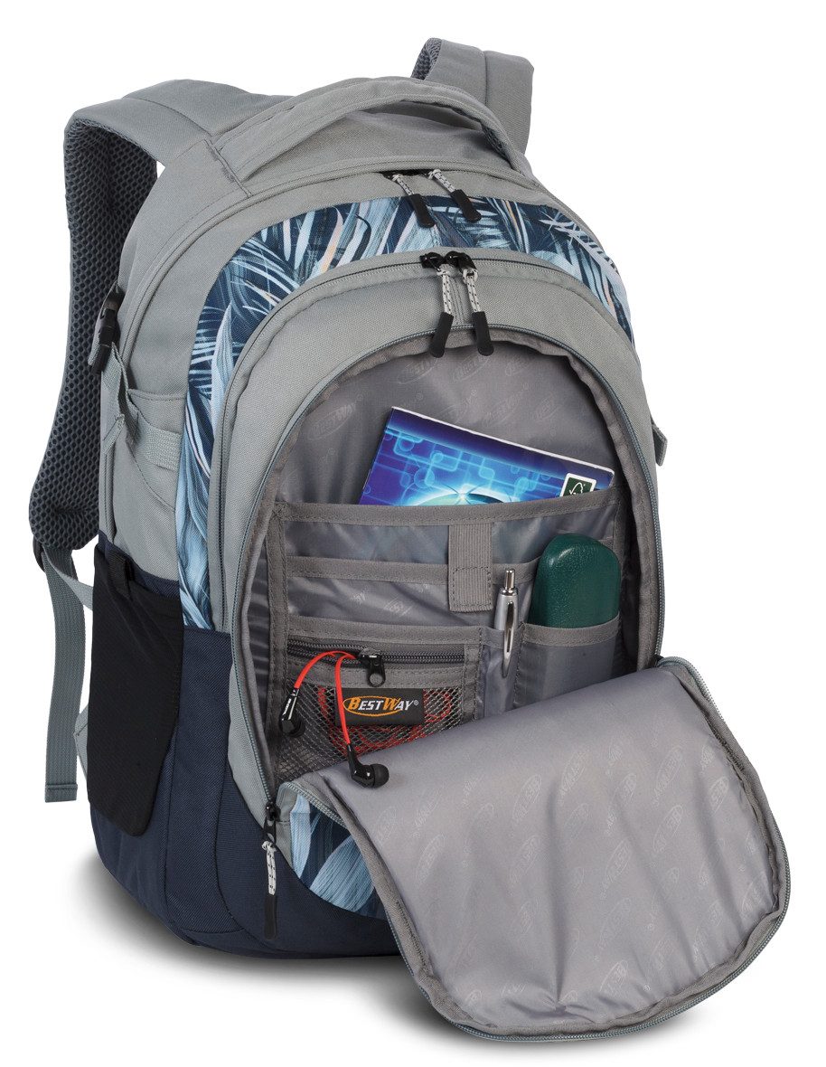 Ebaxx Schulrucksack Groß Rucksack Schulranzen Tasche Schul Mädchen Jungen – Bild 4 von 5