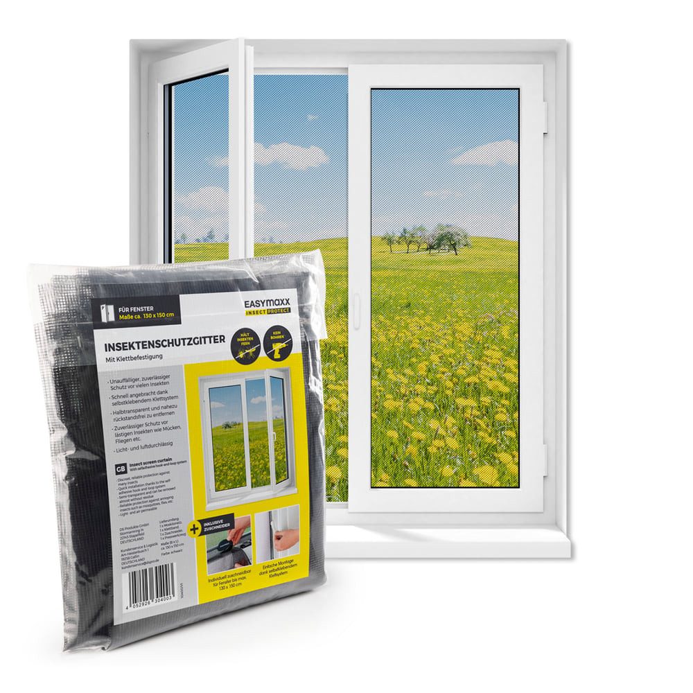 Insektenschutz-Fensterrahmen Moskitonetz mit Klettverschluss