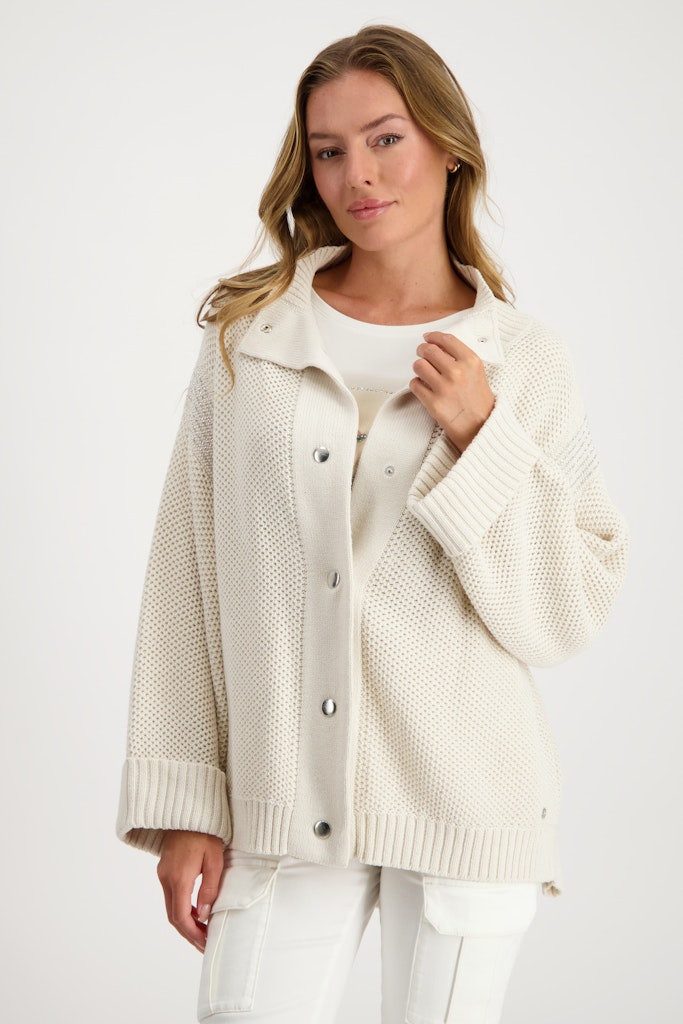 Monari Wolljacke Strickjacke Mit dekorativem Wabenmuster günstig online kaufen