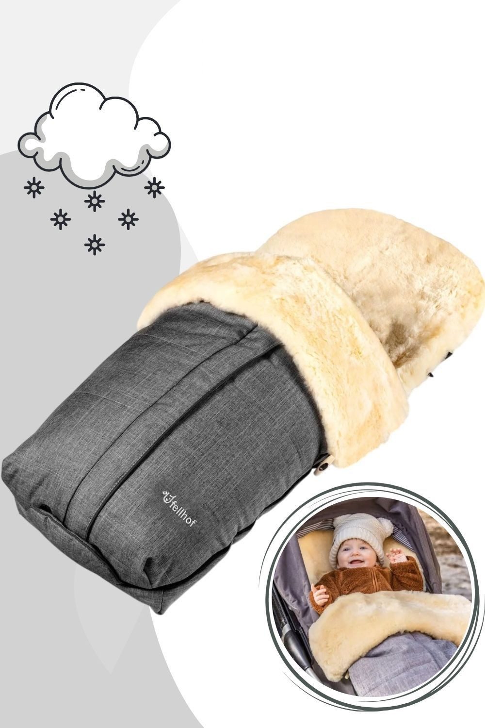 Fellhof Fußsack Kinderwagenfellsack Cortina / Fußsack