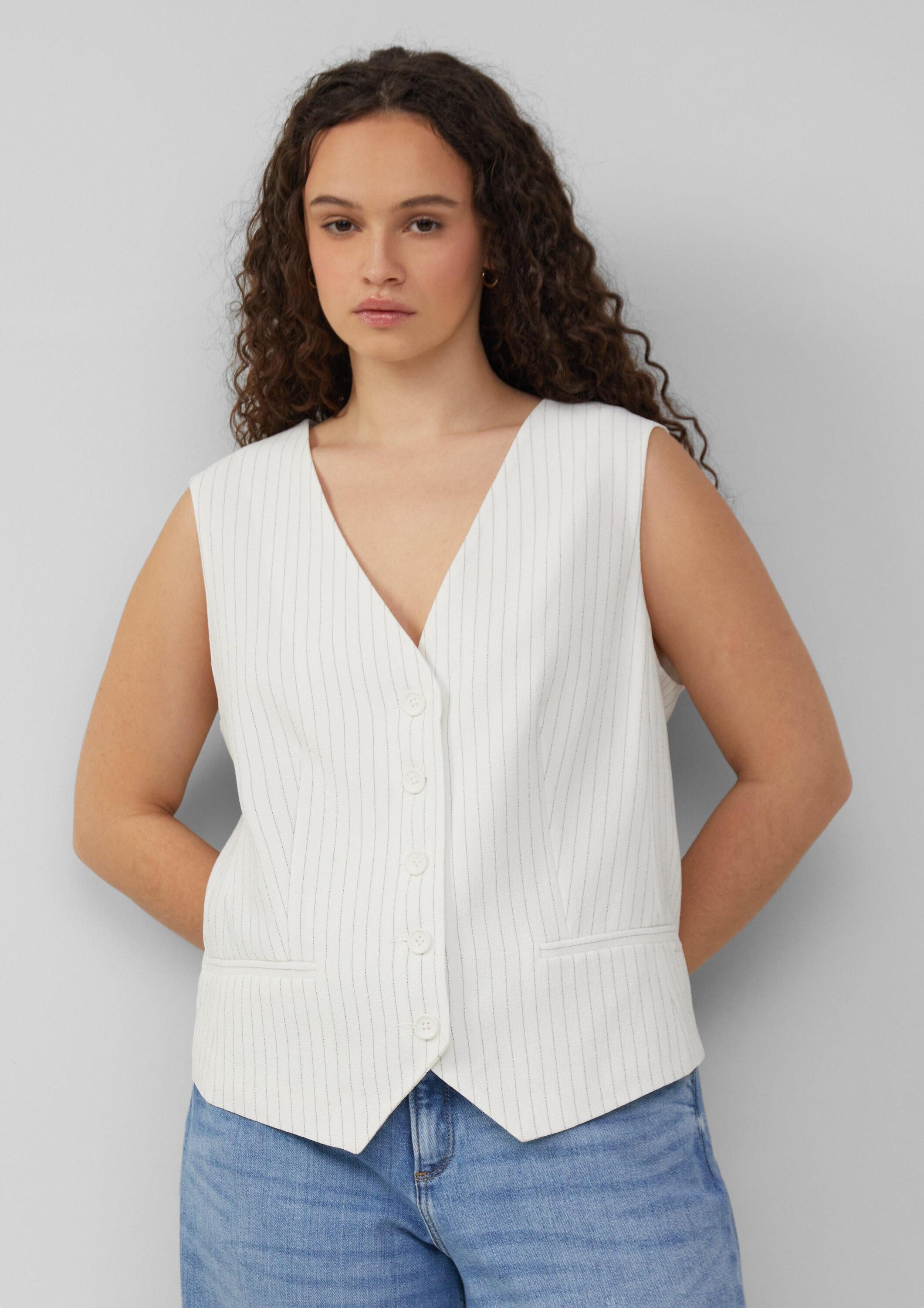 QS Funktionsweste Indoor-Weste Nadelstreifenweste