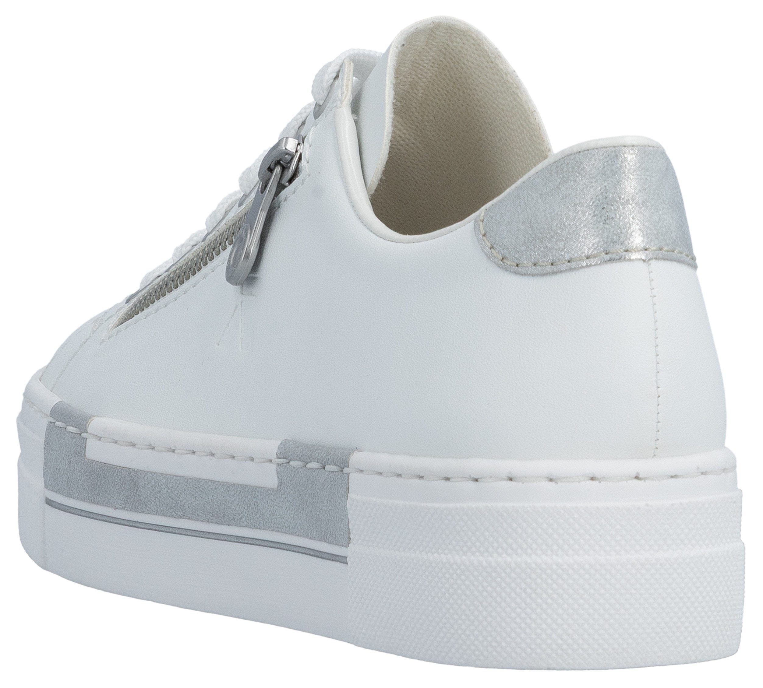 Rieker Plateausneaker mit Zierreißverschluss seitlich, Freizeitschuh, Halbschuh, Schnürschuh
