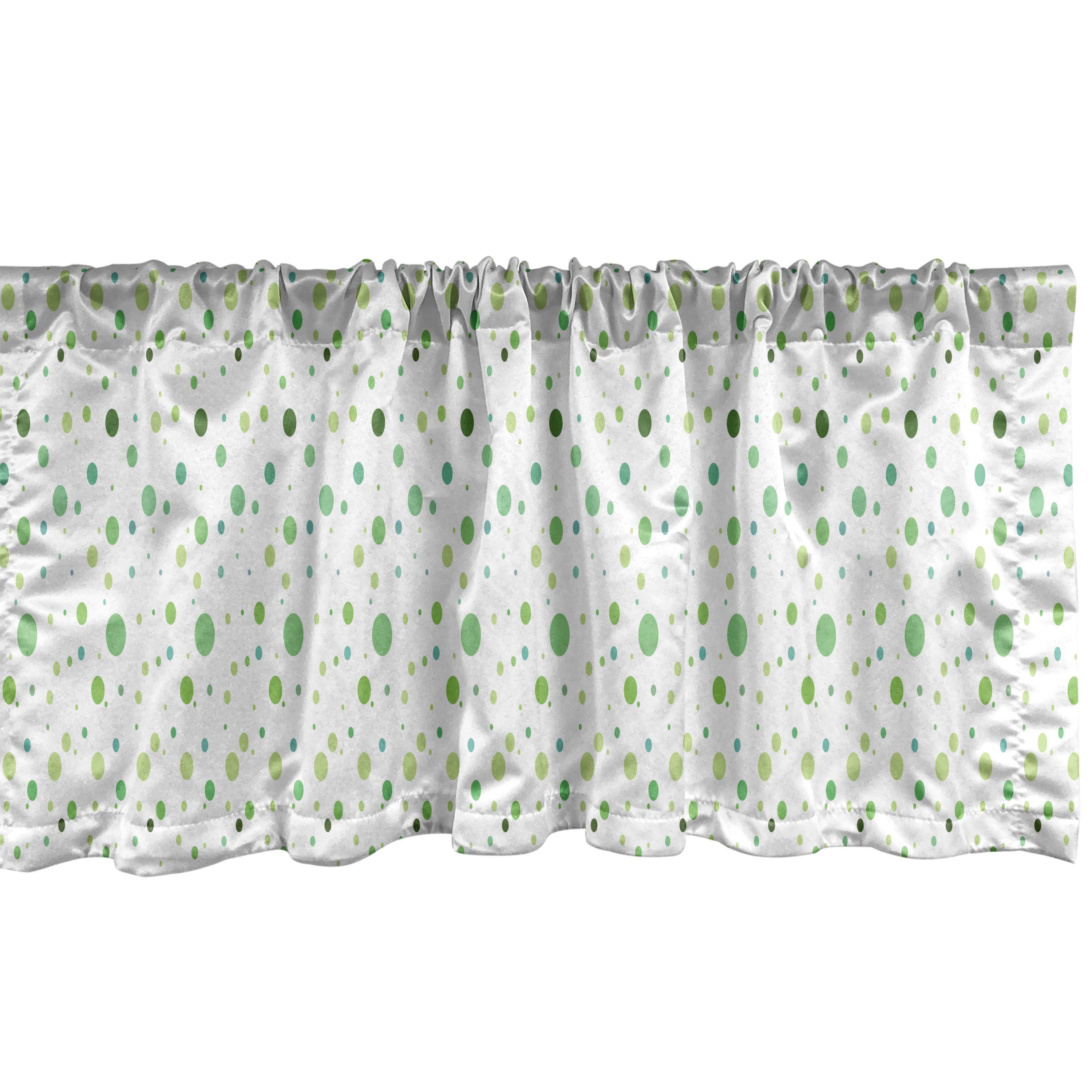 Vorhang Dekor Microfaser, Stangentasche, Abakuhaus, Grün Scheibengardine mit getönten Volant für Schlafzimmer Küche Jahrgang Tupfen