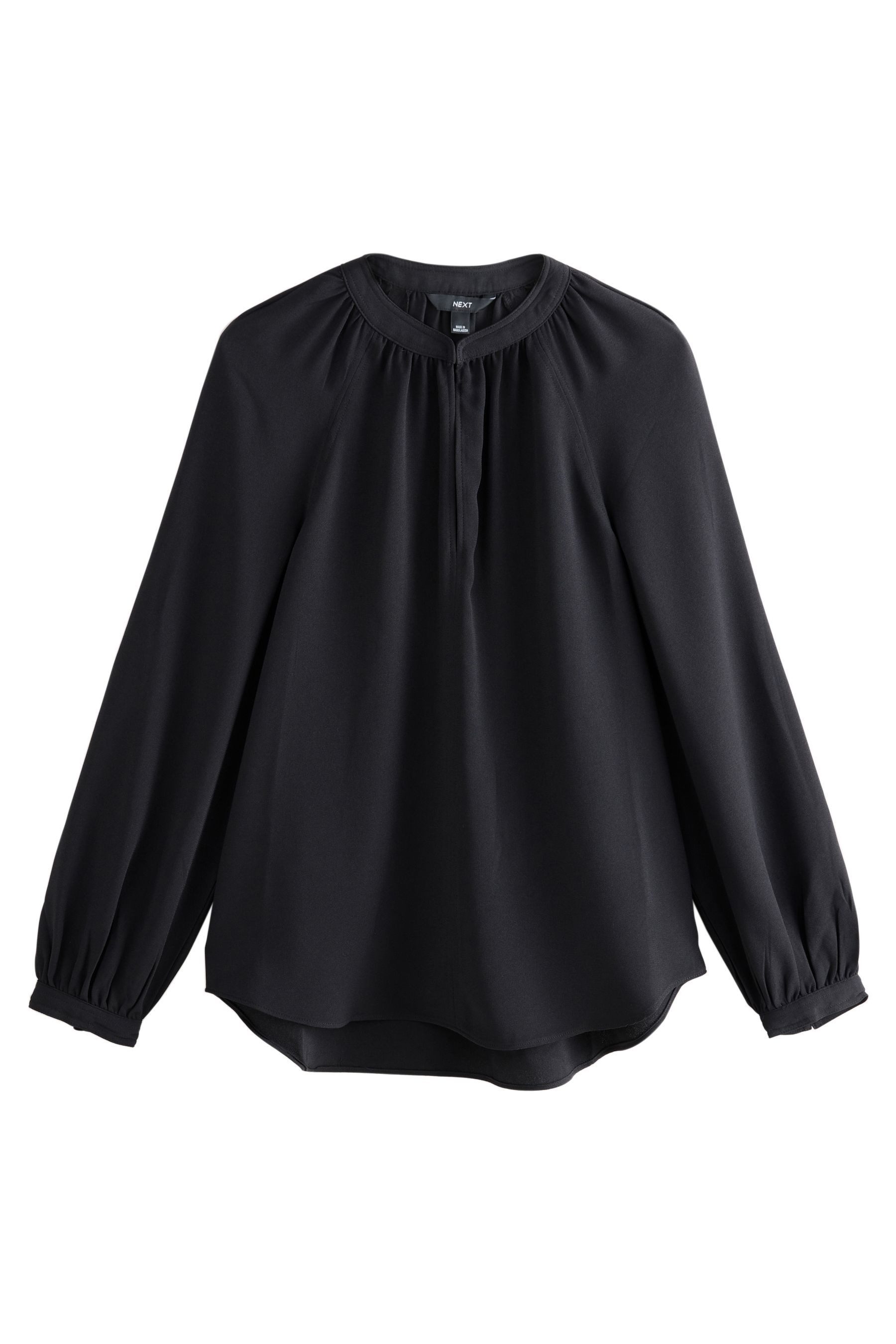 Langarmbluse Langärmelige Bluse mit V-Ausschnitt und Print
