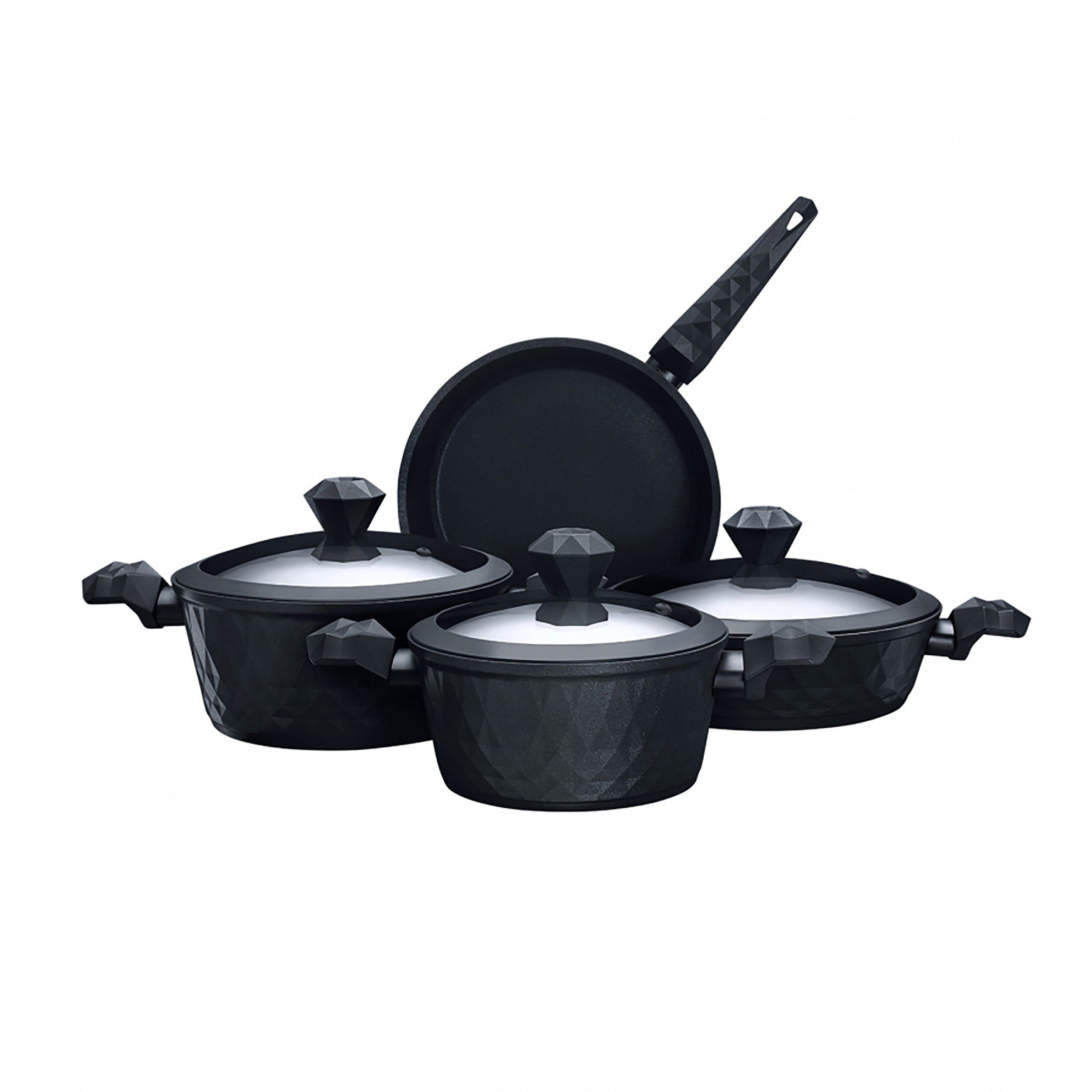Topf-Set Karaca Bio Diamond 7 Teilig Kochtopfset Kochgeschirr Kochtopf Set