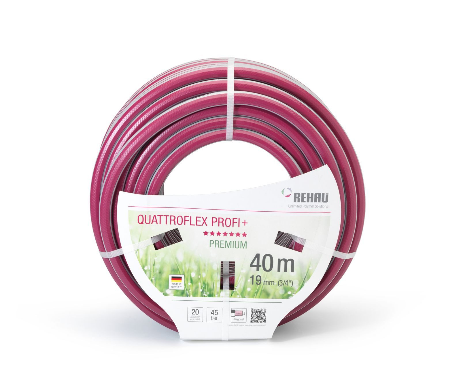 Rehau Gartenschlauch Gartenschlauch QUATTROFLEX Profi + 19mm 3/4" 40m