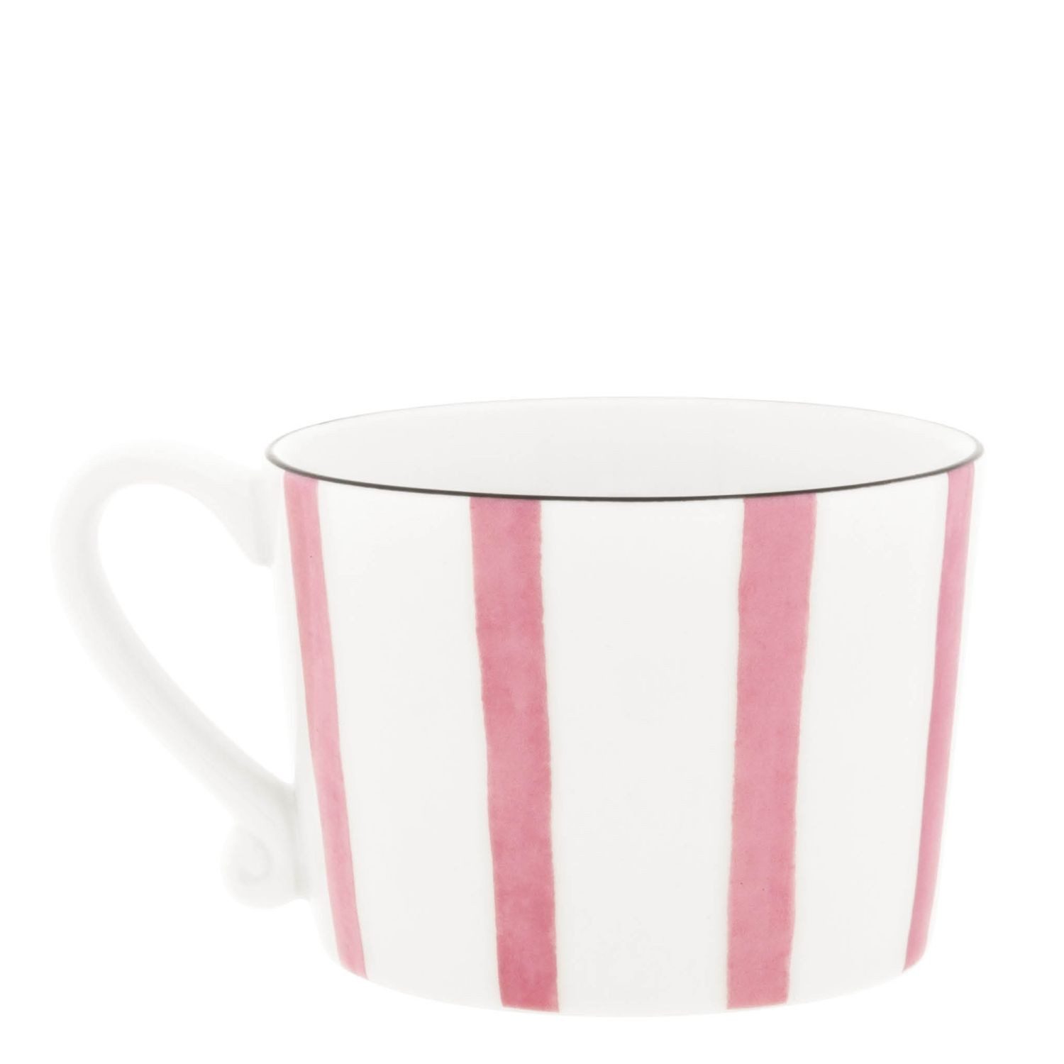 Bastion Collections Tasse Rose, Keramik, Spülmaschinengeeignet, Weiß, Streifen, H: 7cm