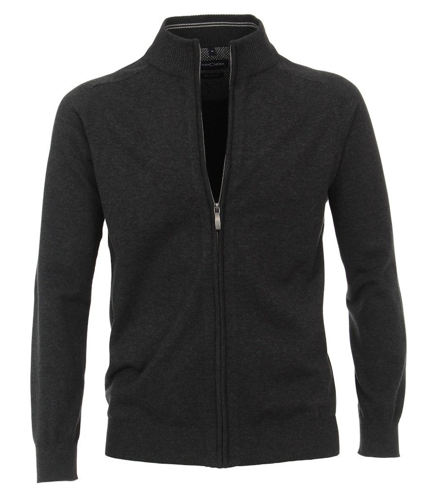 CASAMODA Strickjacke 004450 Pima-Baumwolle Stehkragen Normale Passform