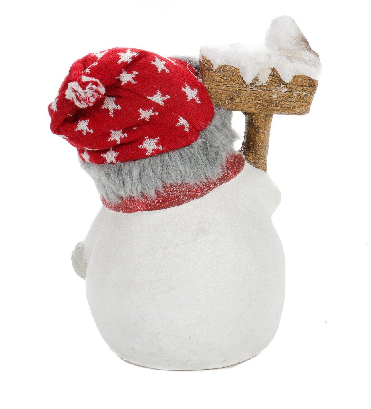 Bubble-Store Weihnachtsfigur Schneemänner mit Kunsthaaren und echter Strickmütze (Weihnachtsdekoration Winter Schneemann), Glitzernder Schneemänner Figur