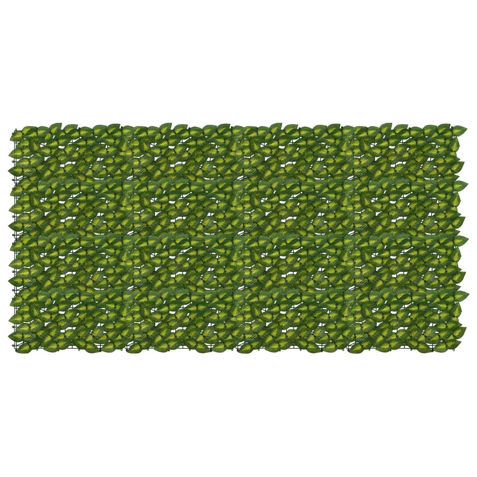 vidaXL Balkonsichtschutz Balkonsichtschutz mit Blättern Grün und Gelb 200 x 100 cm (1-St)