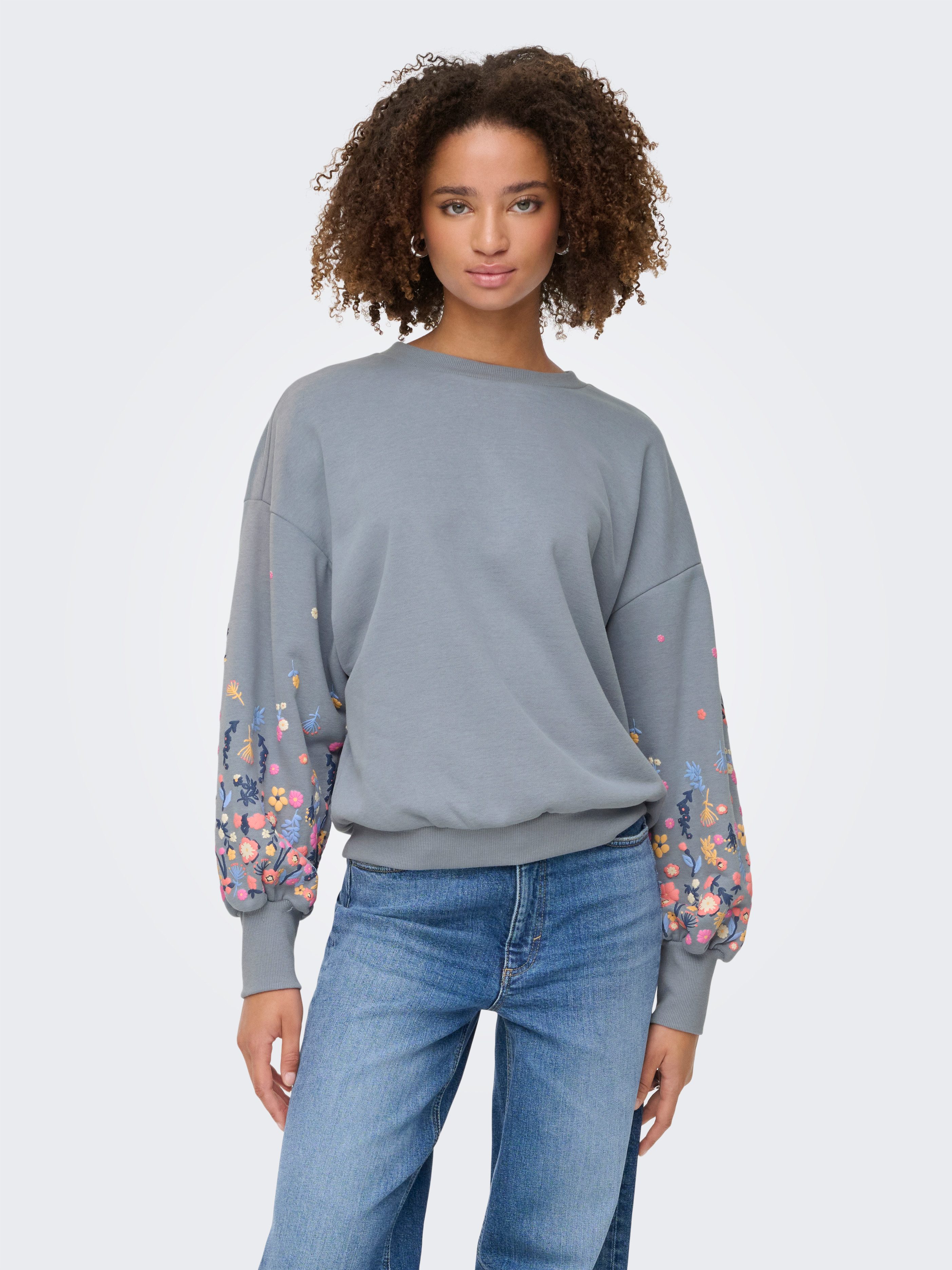 ONLY Sweatshirt ONLBROOKE L/S O-NECK FLOWER SWT günstig online kaufen