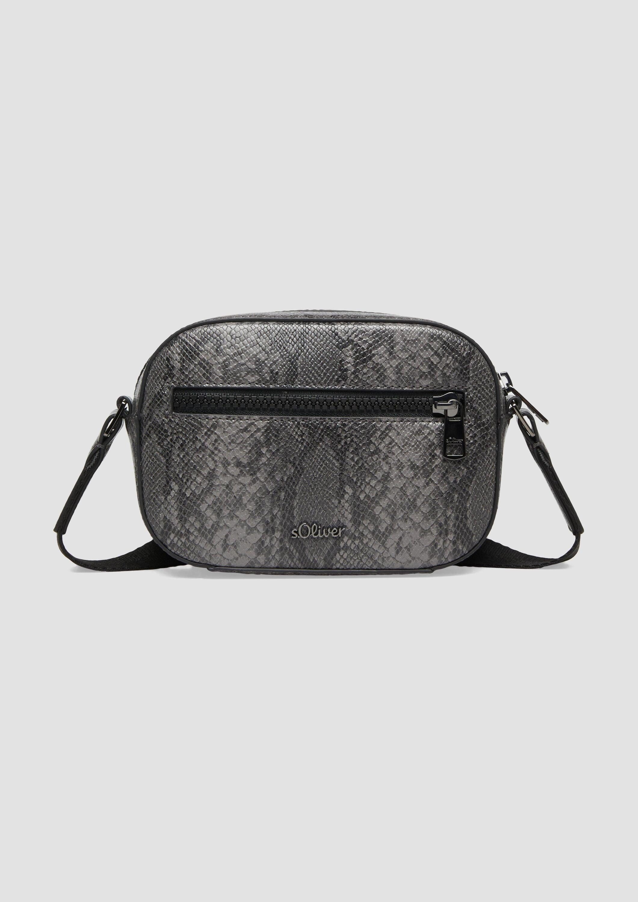 s.Oliver Umhängetasche Tasche, Camera-Bag in Reptilleder-Optik