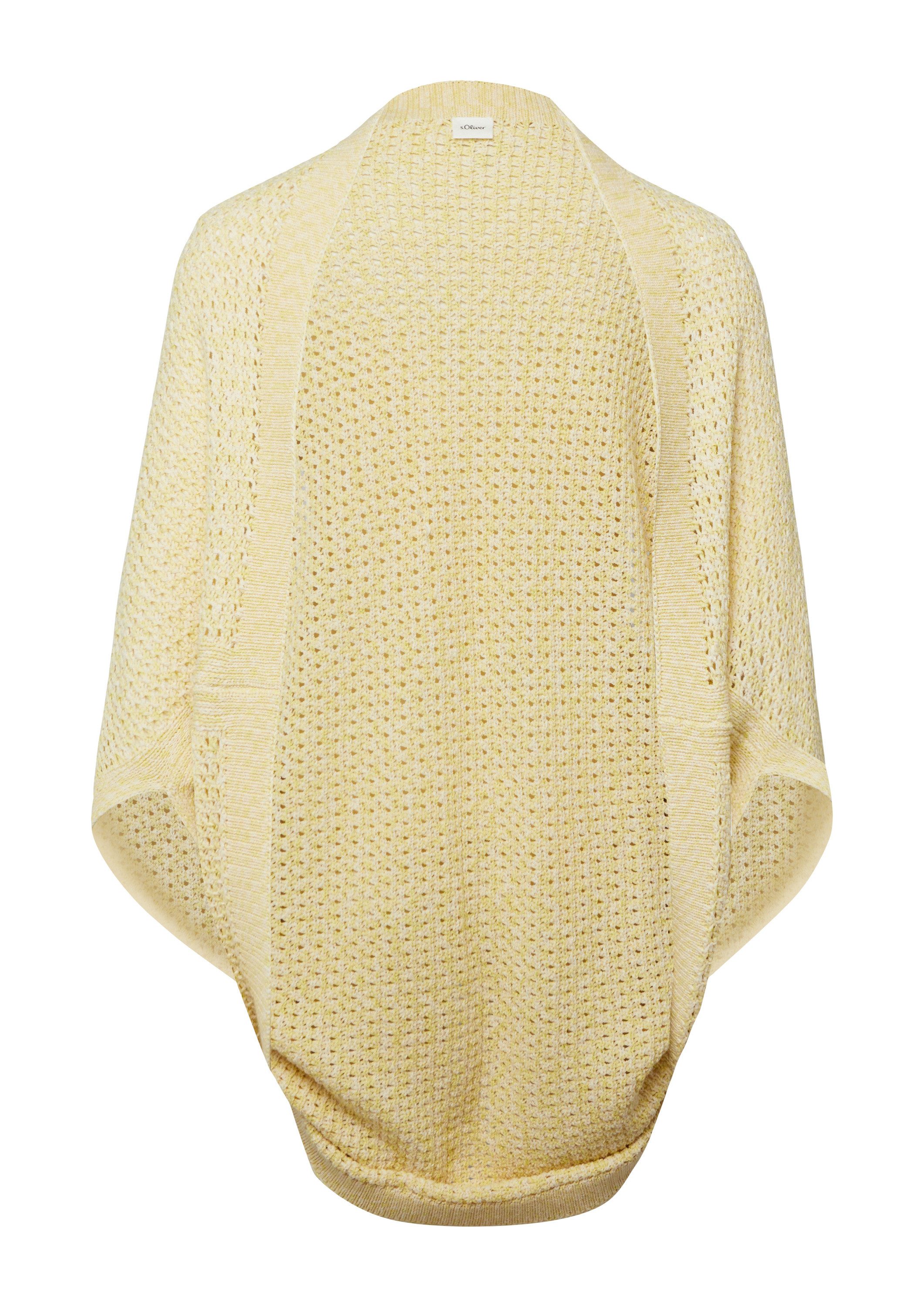 s.Oliver Poncho Indoor-Poncho Leichter Strick-Poncho aus Baumwollmix in O-Shape