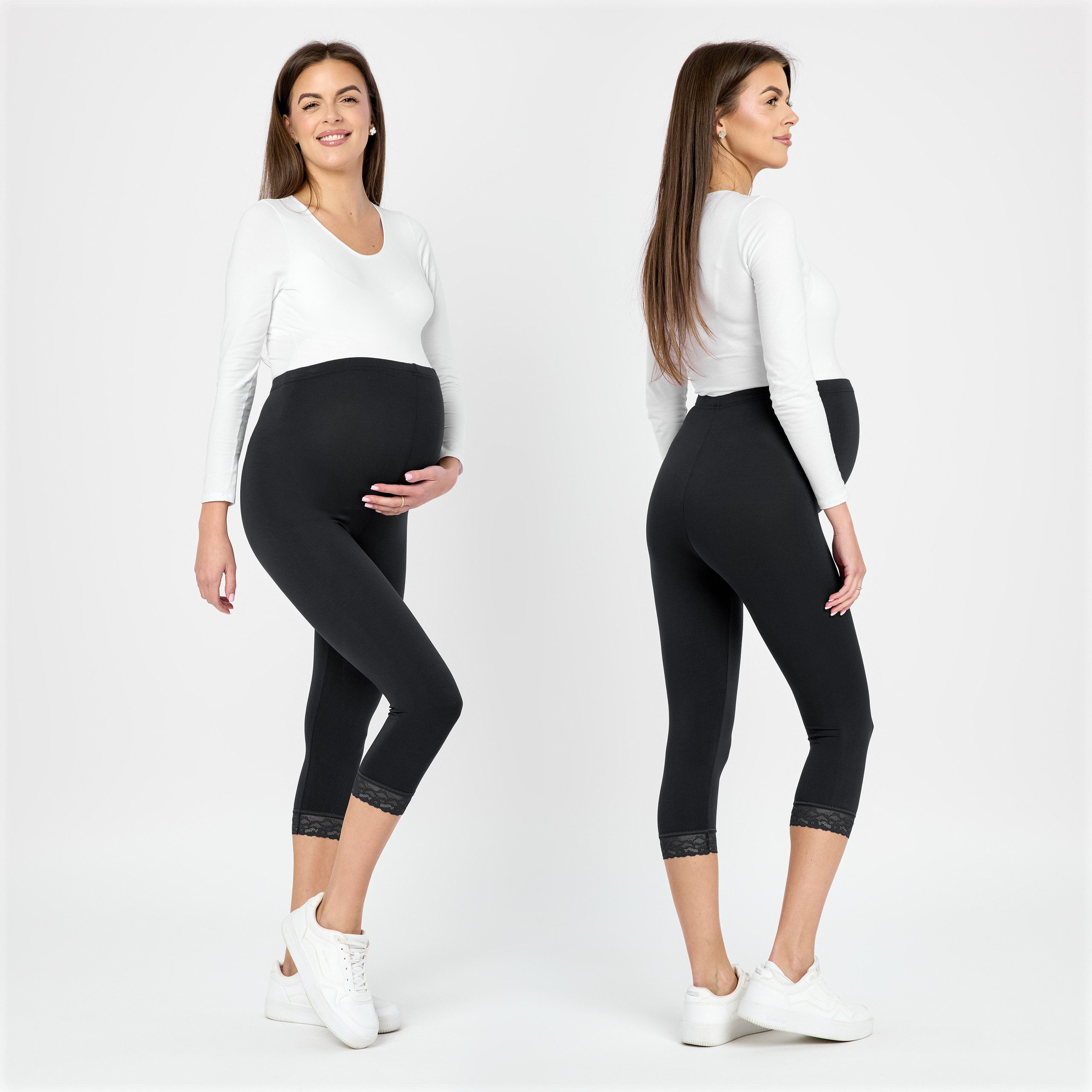 Be Mammy Umstandsleggings 3/4 Capri Umstandhose BE20-161 (1-tlg) aus Viskos günstig online kaufen