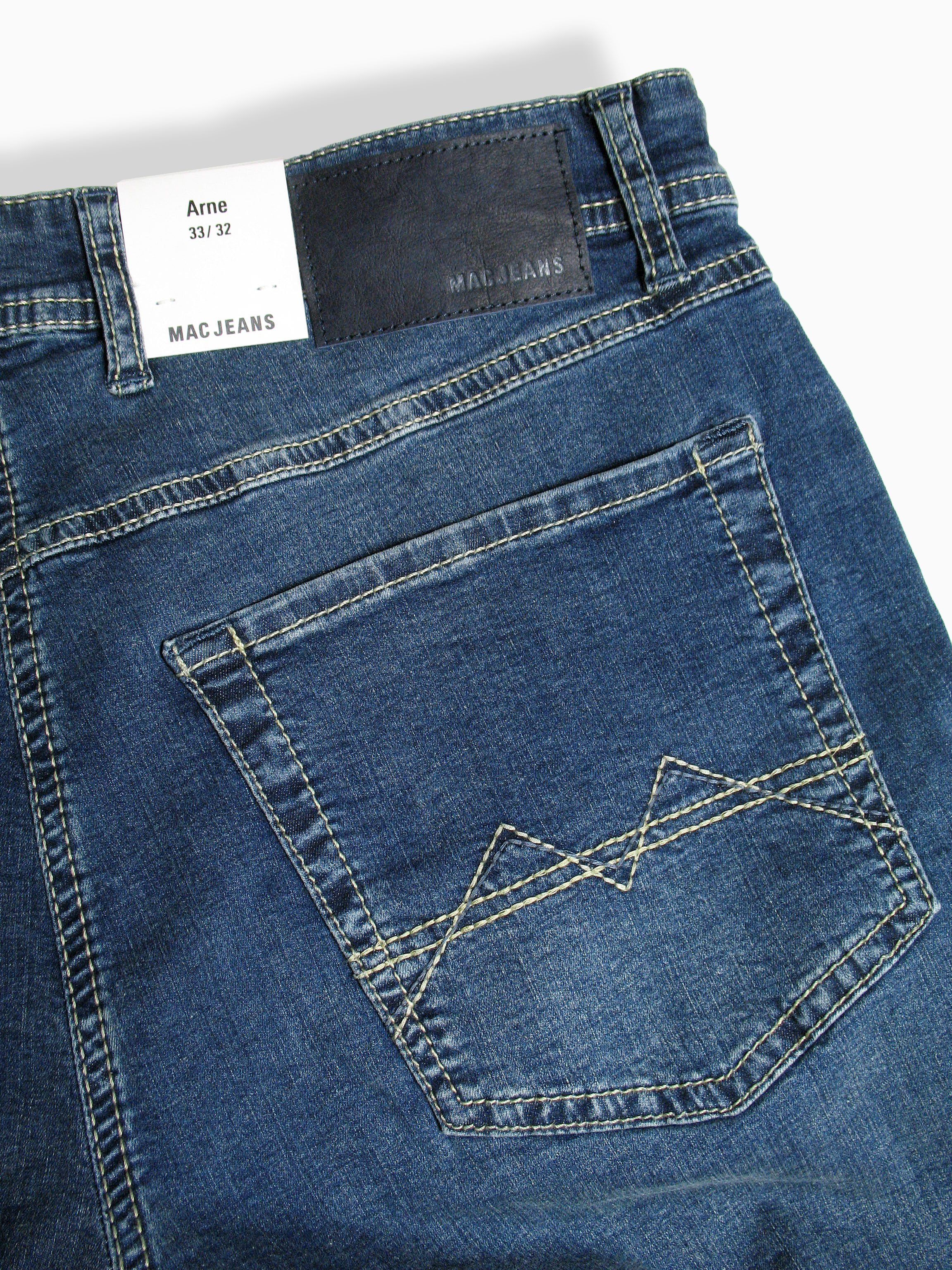 MAC 5-Pocket-Jeans Blue Summer Light Arne Stretch Authentic Used H547 Weight Denim