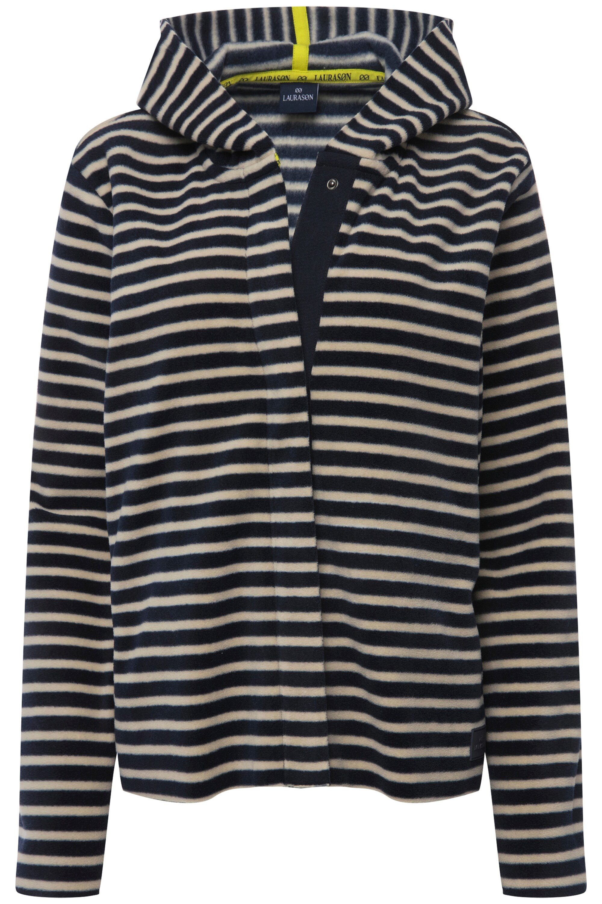 Laurasøn Sweatjacke Hoodiejacke geringelter Fleece Kapuze günstig online kaufen