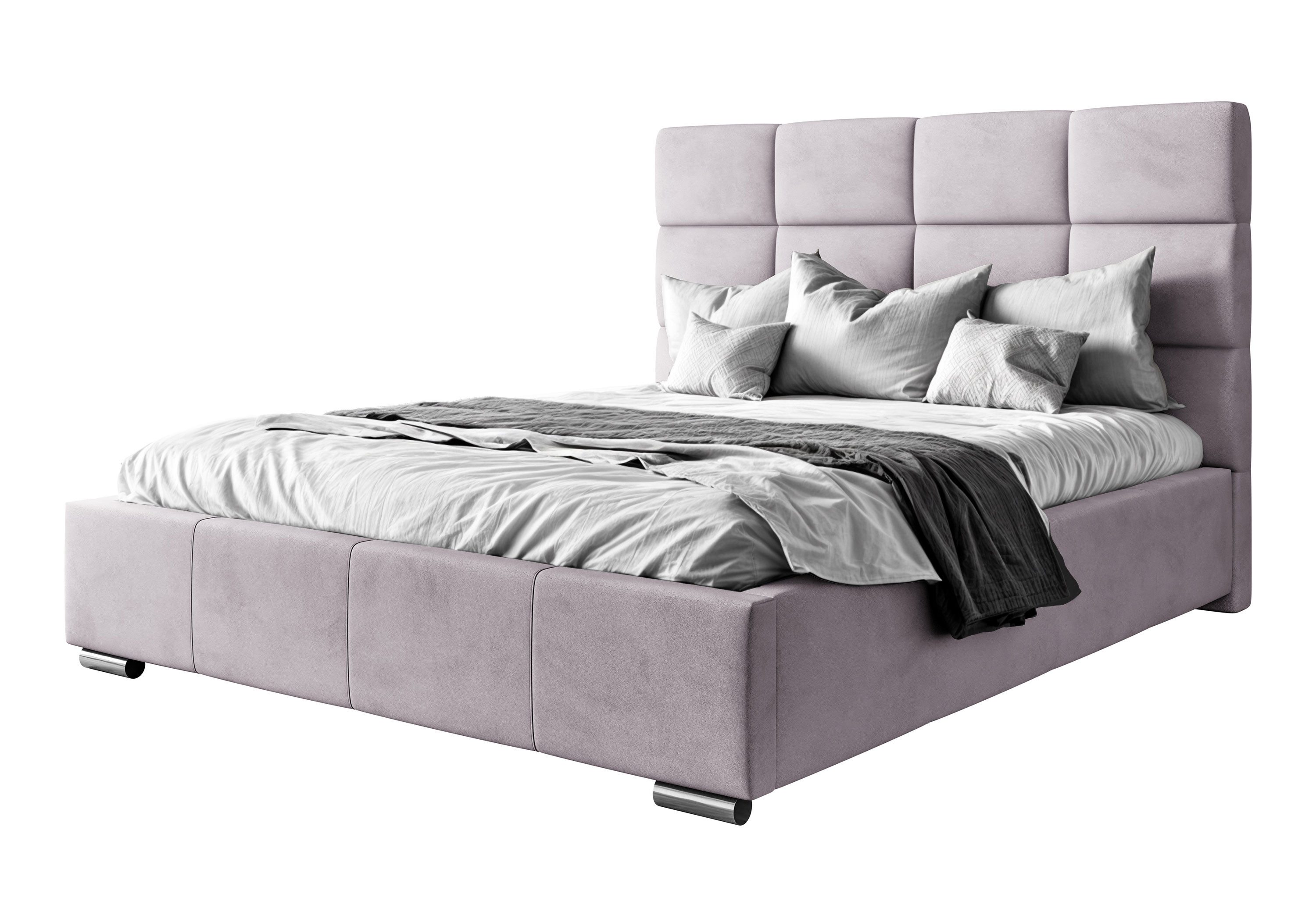 Lookway Polsterbett SARA mit Bettkasten und hohem Kopfteil 123 cm (Bett mit Metallgestell), 3 Größen und 8 Цвета(ов)