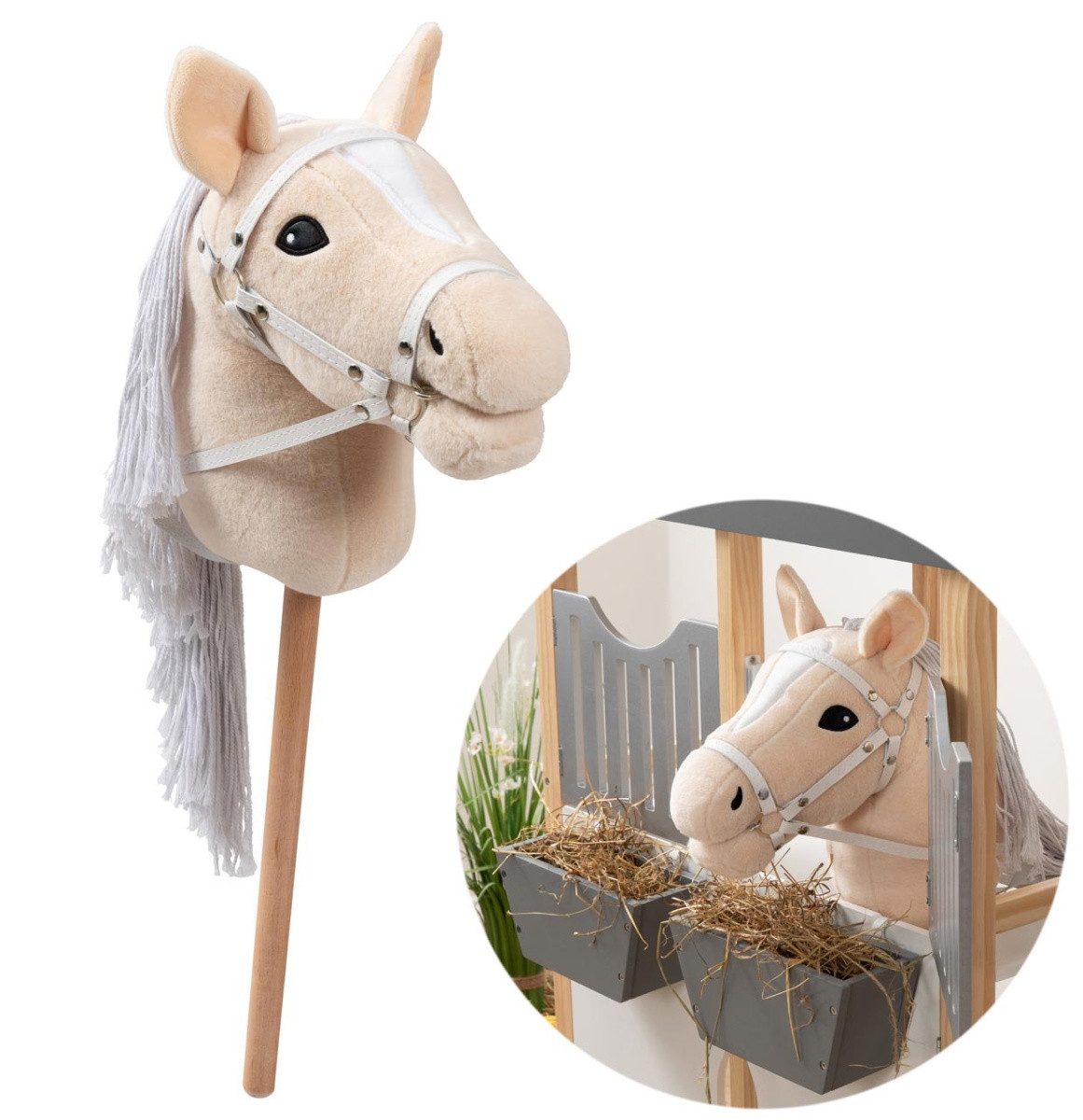 ELLA & PIET® Steckenpferd Hobby Horse TOFFEE mit Tasche (Beige)