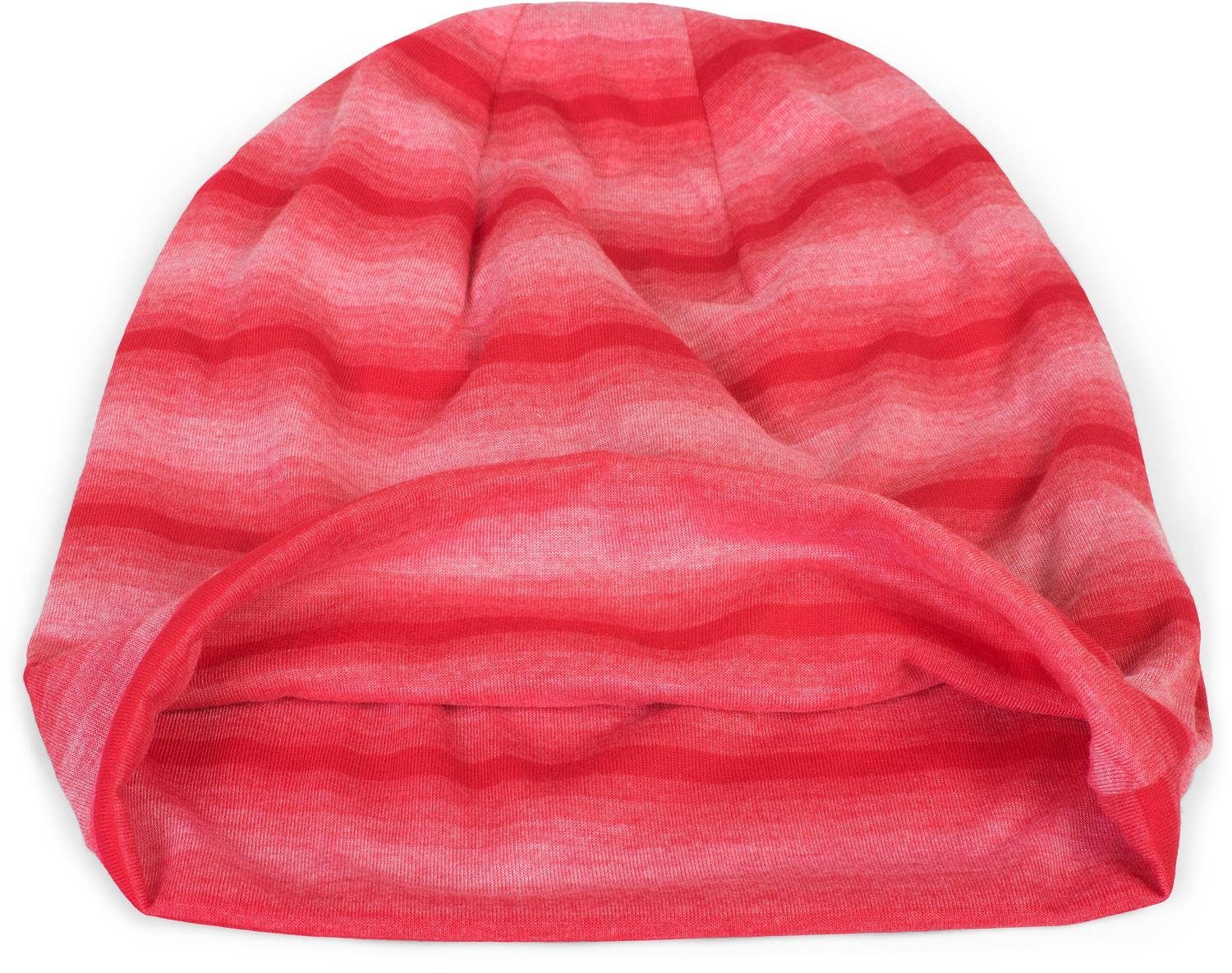 Beanie (1-St) Ton styleBREAKER Beanie Farbverlauf in Mütze mit Streifen Muster Rot Ton