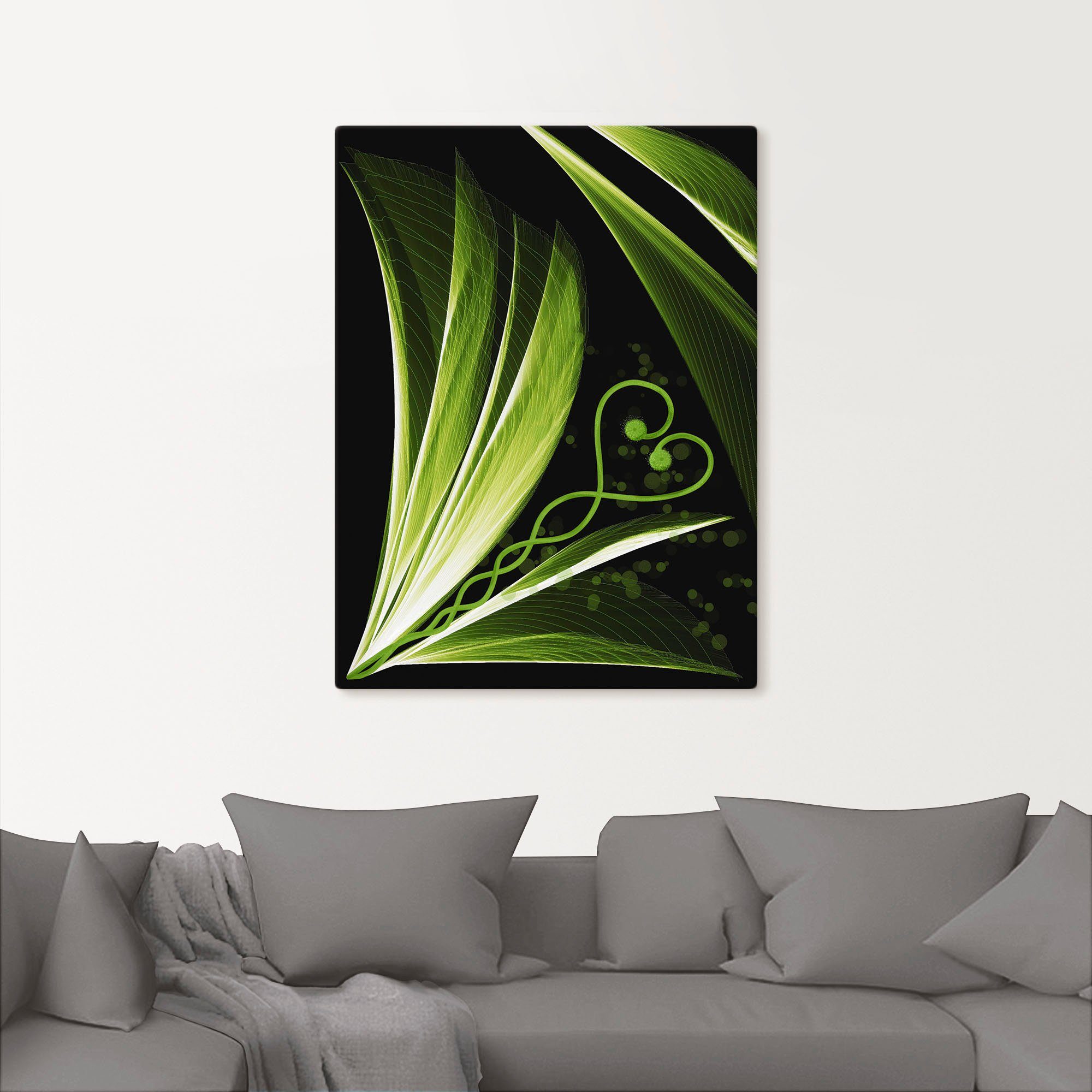 Artland Wandbild »Grünes Herzblatt dekorativ«, Spa Bilder (1 Stück), in vielen Größen & Produktarten - Alubild / Outdoorbild für den Außenbereich, Leinwandbild, Poster, Wandaufkleber / Wandtattoo auch für Badezimmer geeignet-kaufen
