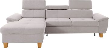 exxpo - sofa fashion Ecksofa Enya, L-Form, Kopfteilverstellung, wahlweise mit Bettfunktion und Bettkasten