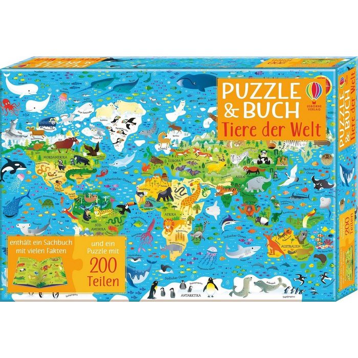 Usborne Verlag Puzzle Puzzle & Buch: Tiere der Welt Puzzleteile