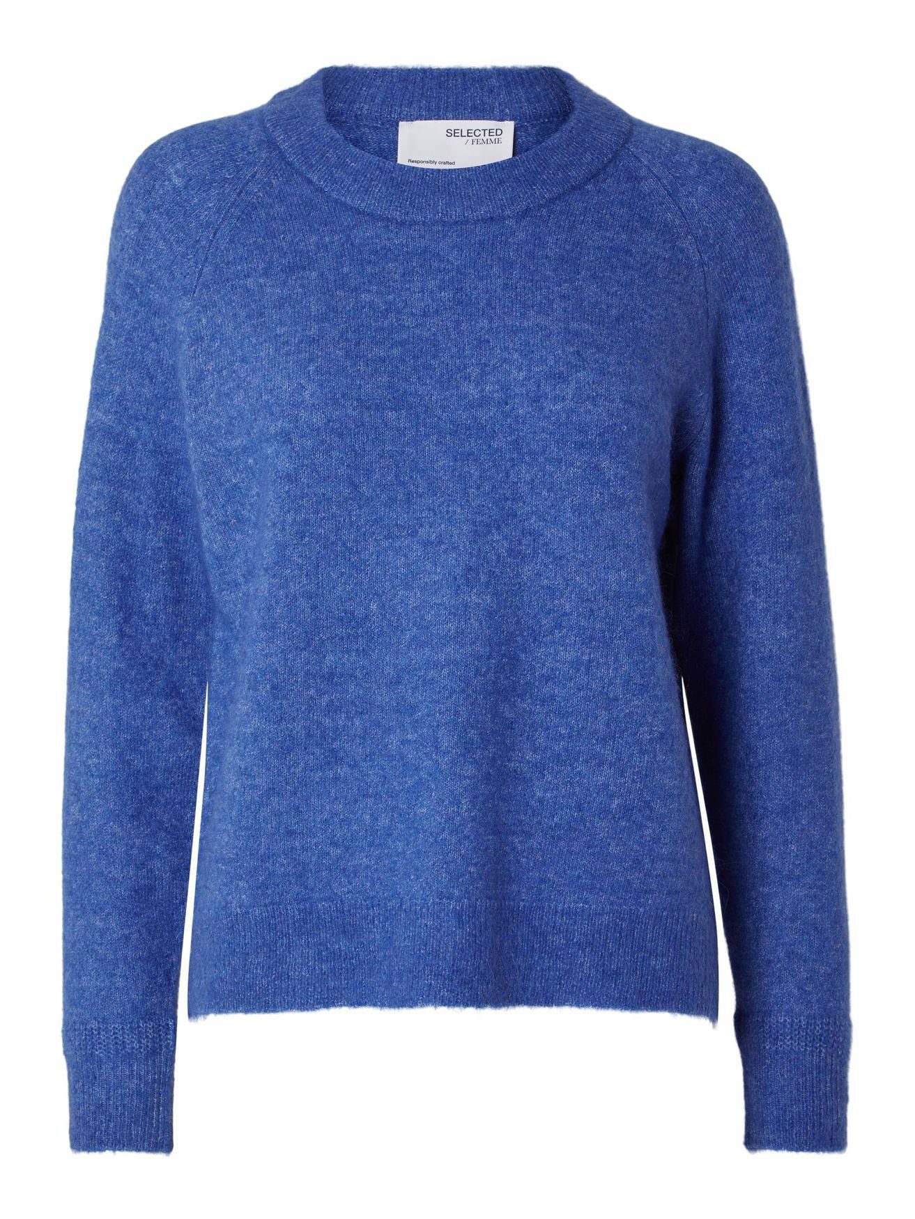 SELECTED FEMME В'язані светри Strick Пуловери SLFLULU Wollpullover Rundhals Sweater (1-tlg) 3855 in Blau