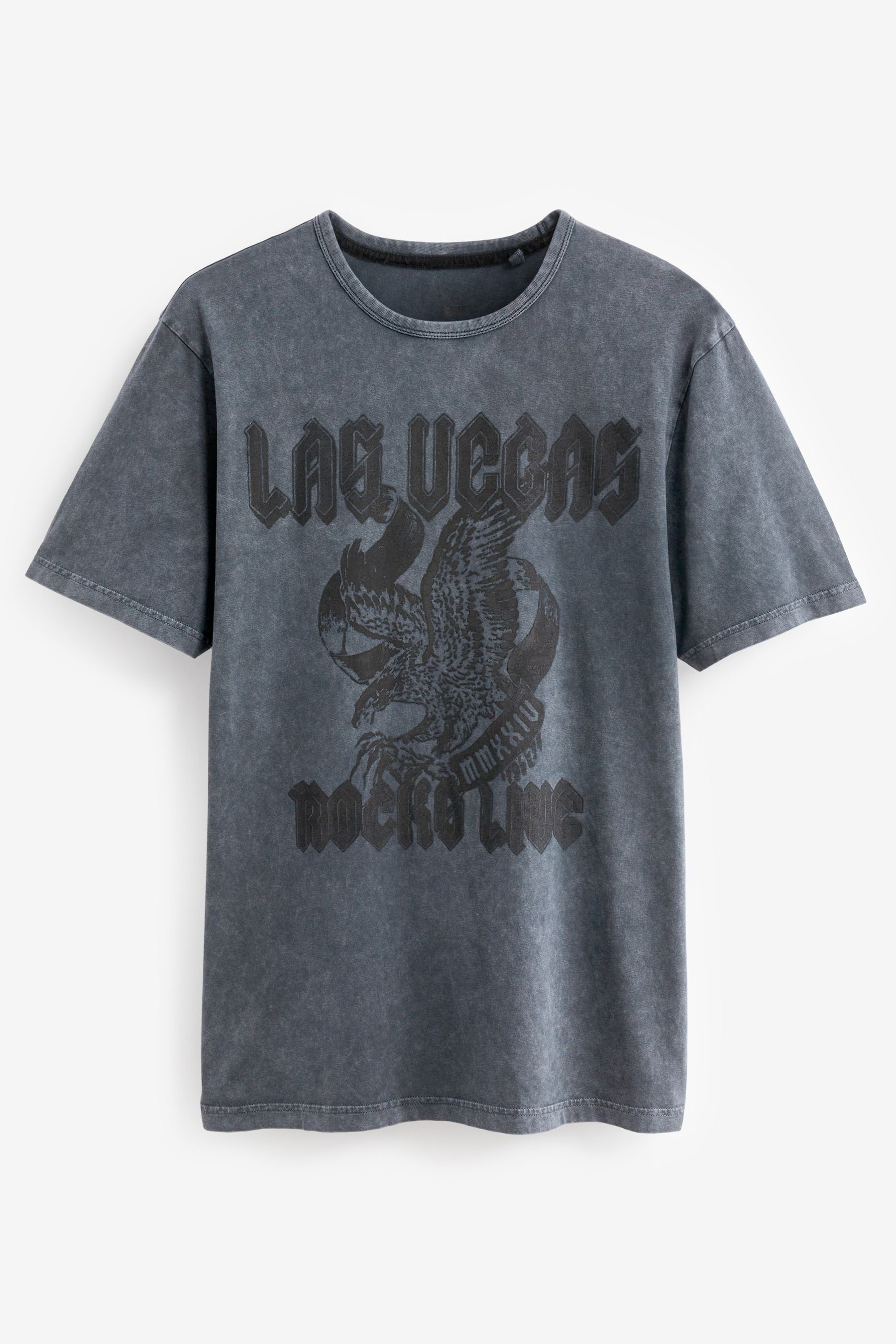 Next Print-Shirt T-Shirt mit Print (1-tlg) Charcoal Grey Eagle
