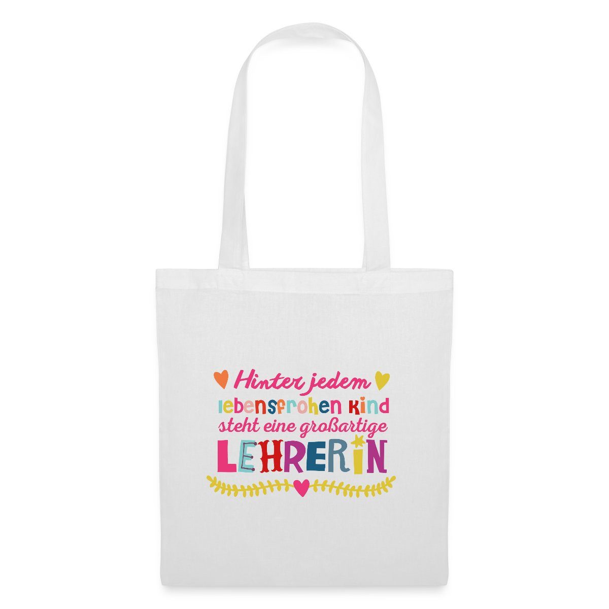 Henkeltasche Lehrerin Mit Herz Lebensfrohe Kinder Abschiedsgeschenk Stoffbeutel