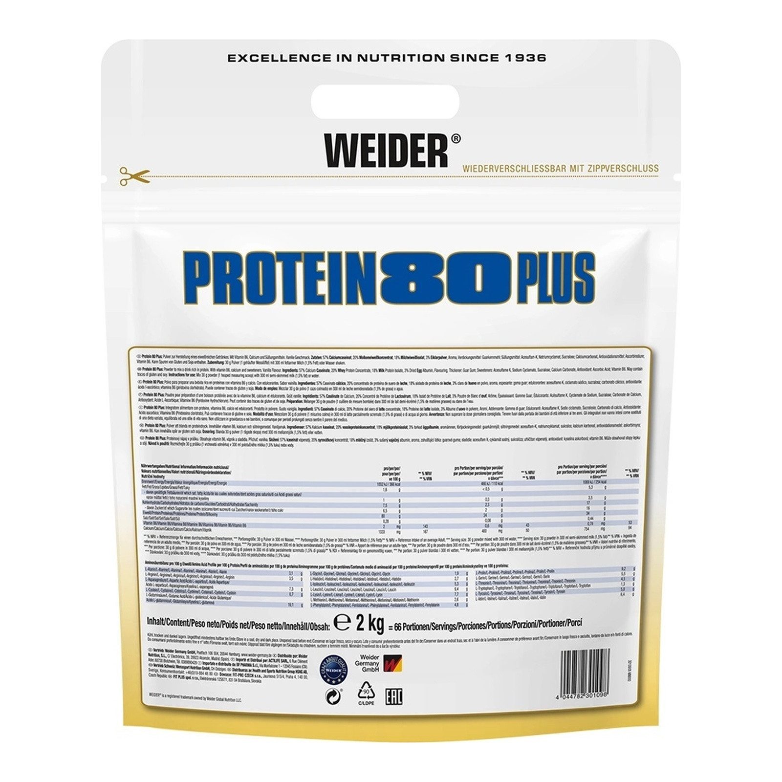 WEIDER® Weider Protein 80 Plus Pulver, 2000 g