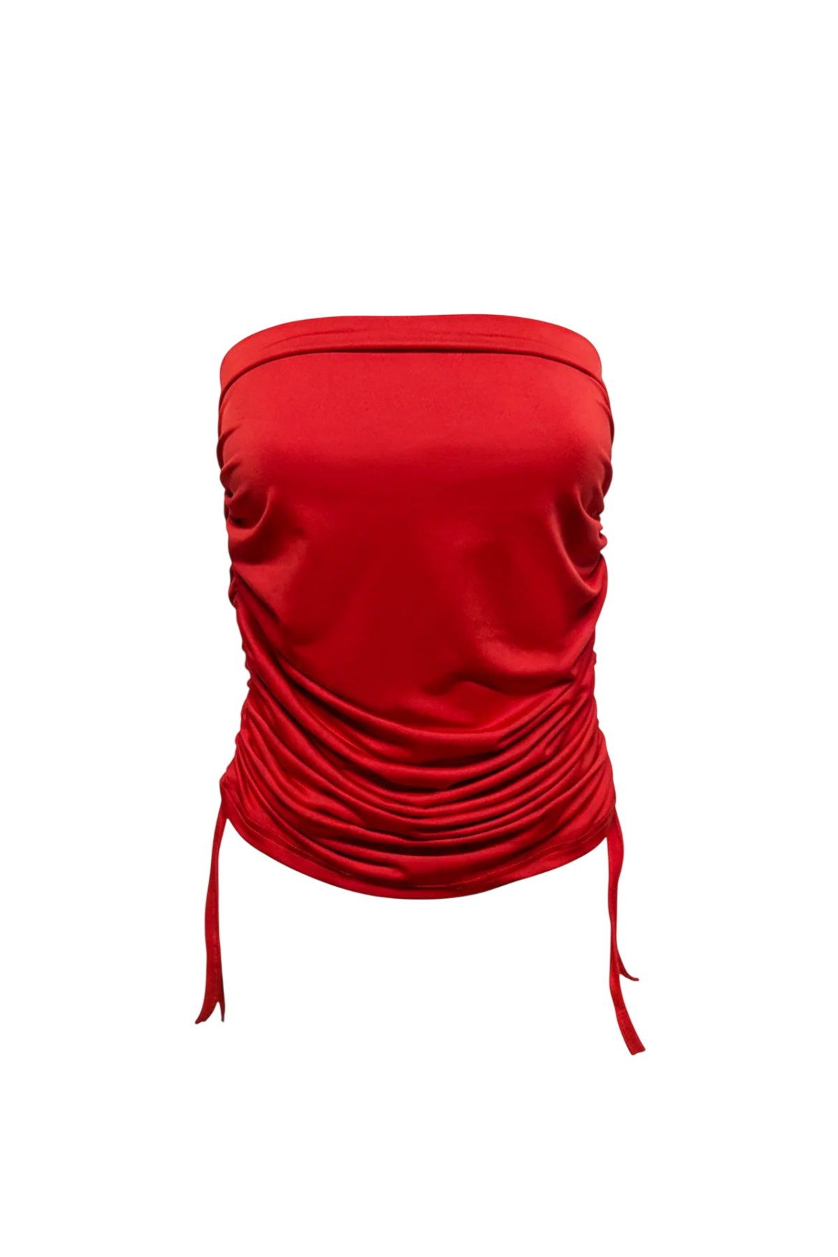 Blusentop Drapierte trägerlose Bluse