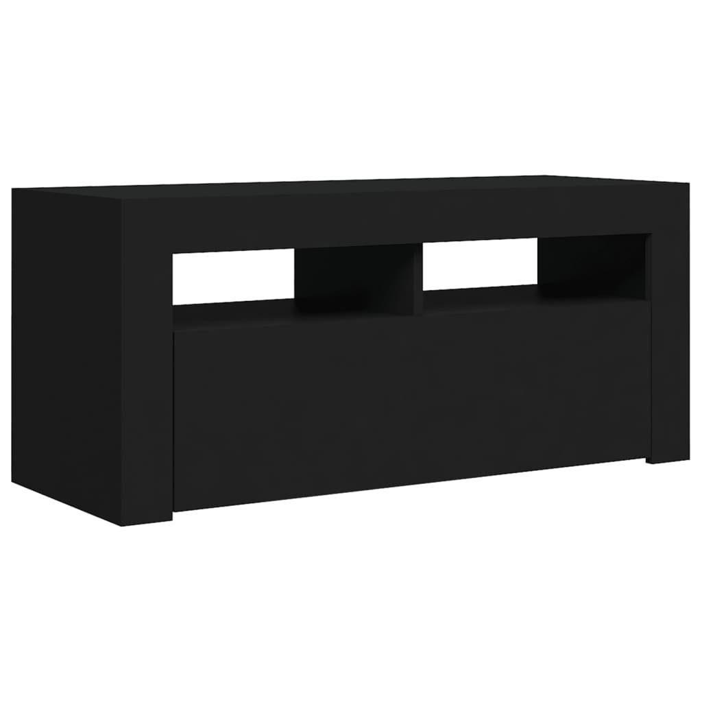 90x35x40 TV-Schrank LED-Beleuchtung vidaXL (1-St) TV-Schrank cm mit Schwarz