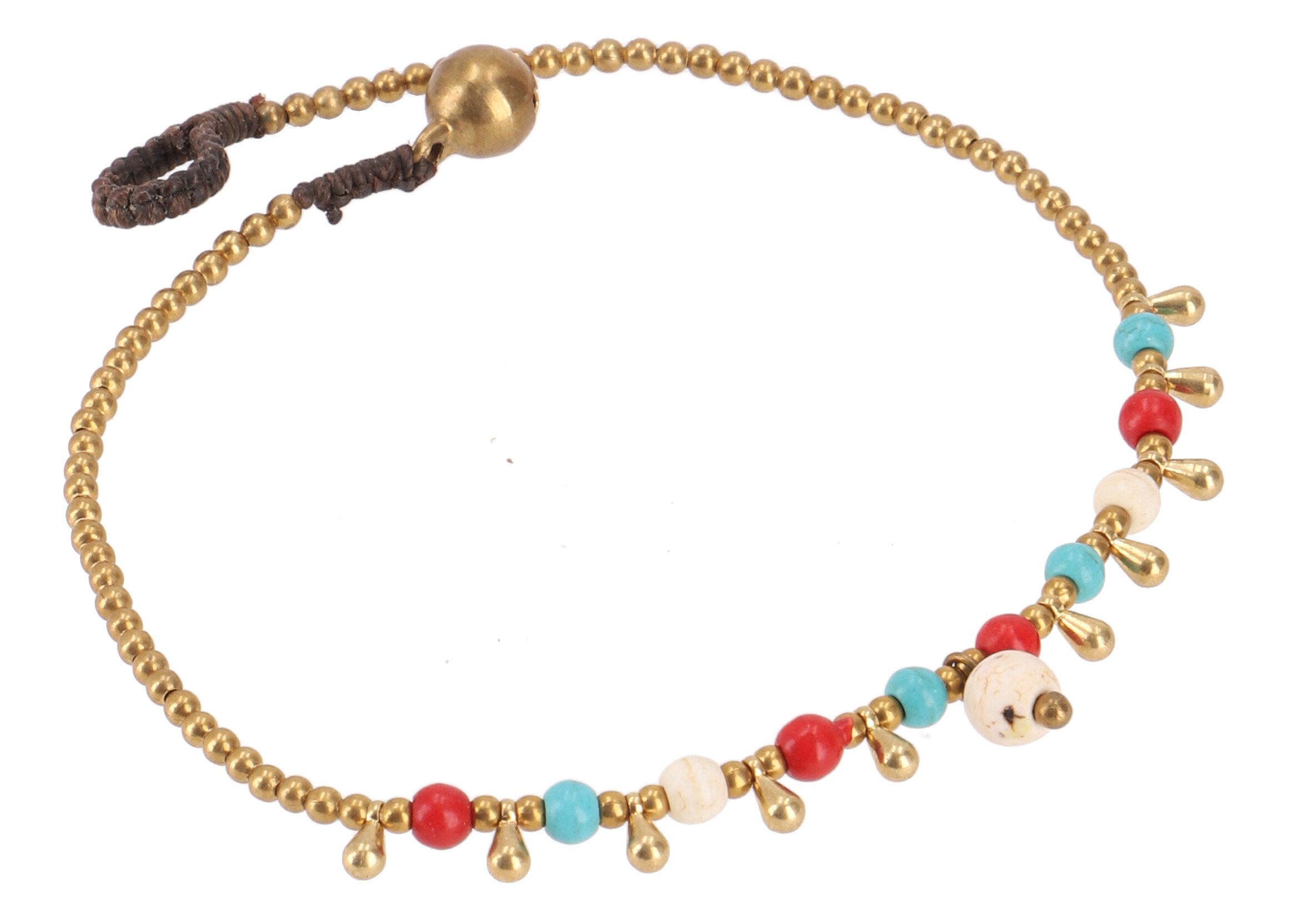 Guru-Shop Fußkette Fußkette Makramee mit Glöckchen, Boho..