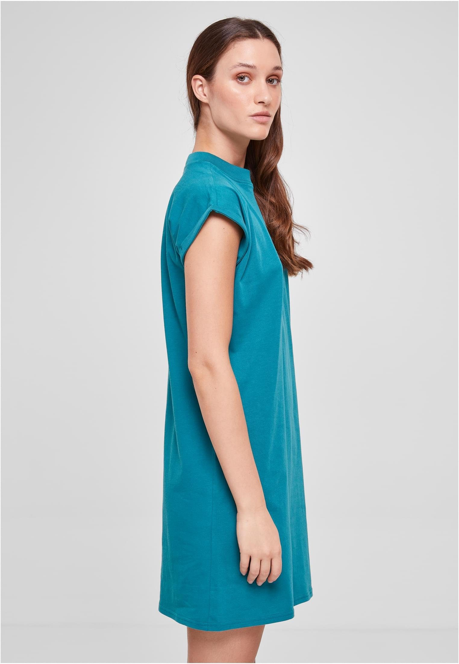 URBAN CLASSICS Damen Shoulder watergreen (1-tlg) Extended Jerseykleid Ladies Turtle Dress