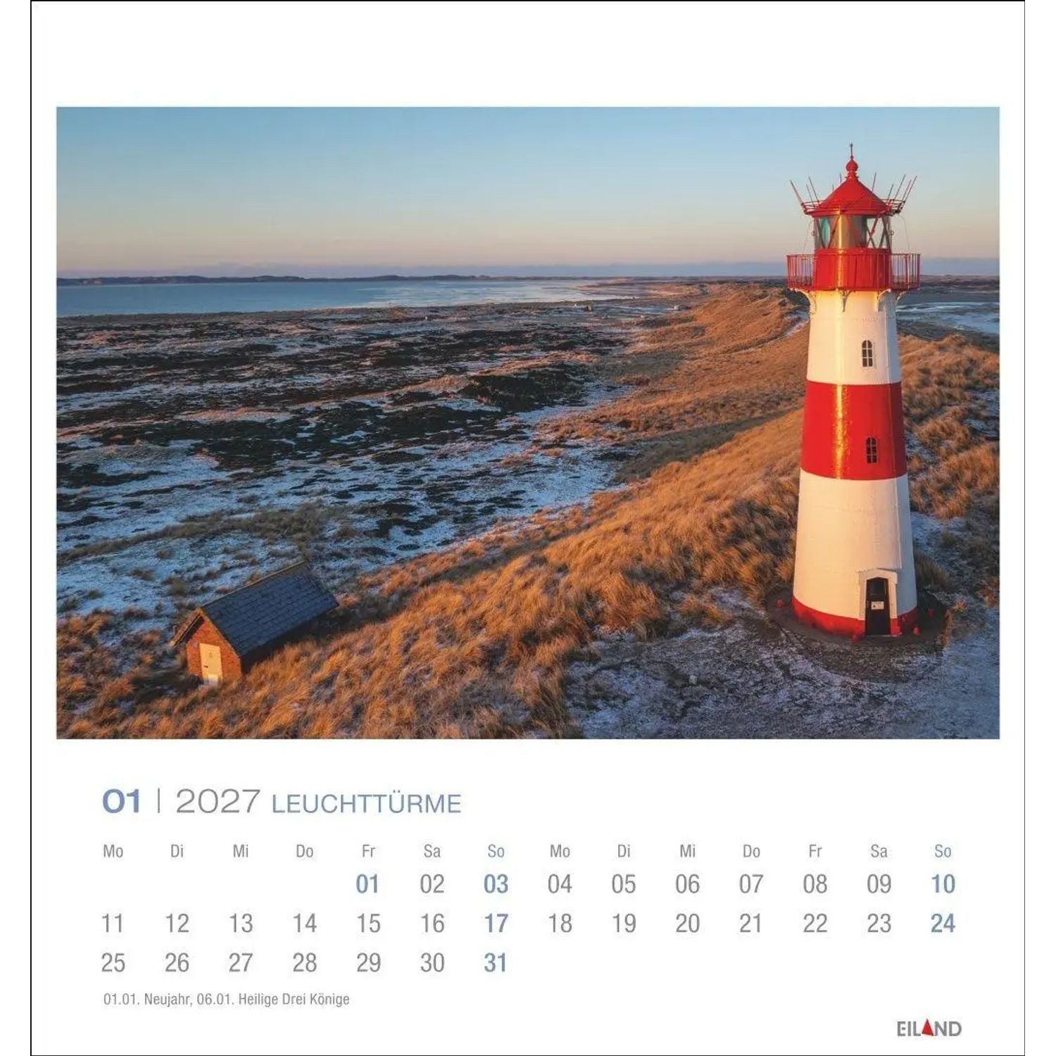 Wandkalender Leuchttürme Postkartenkalender 2027 - Leuchten des Nordens