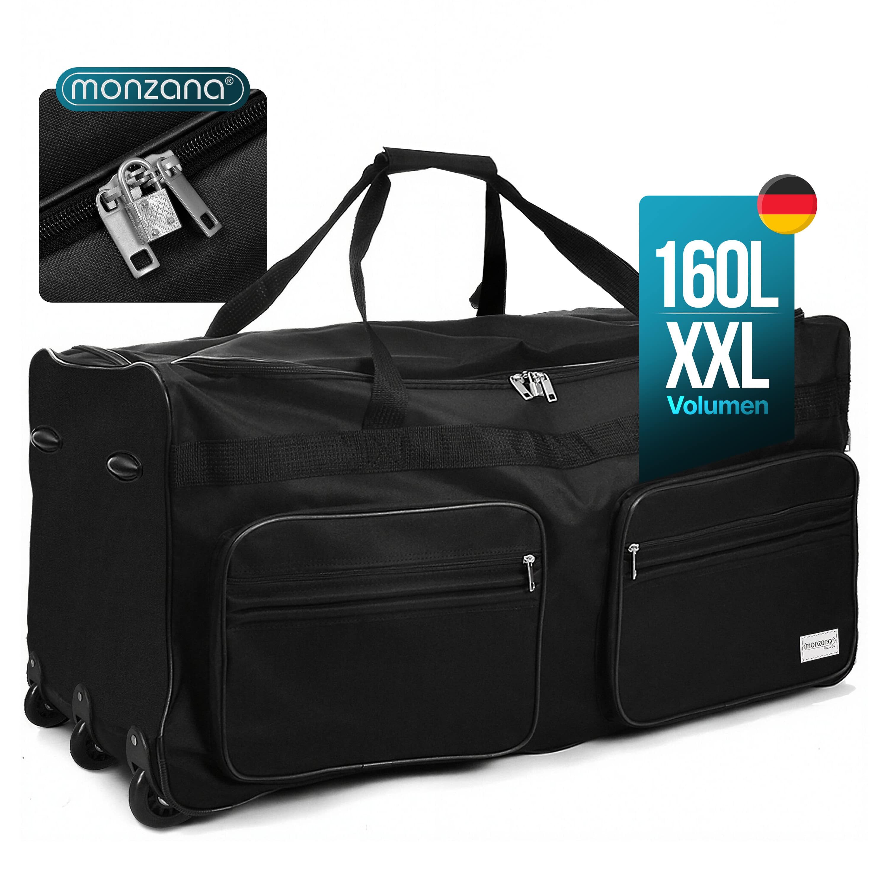 monzana Reisetasche Leonardo, mit Rollen 160L Trolley Teleskopgriff Schwarz günstig online kaufen