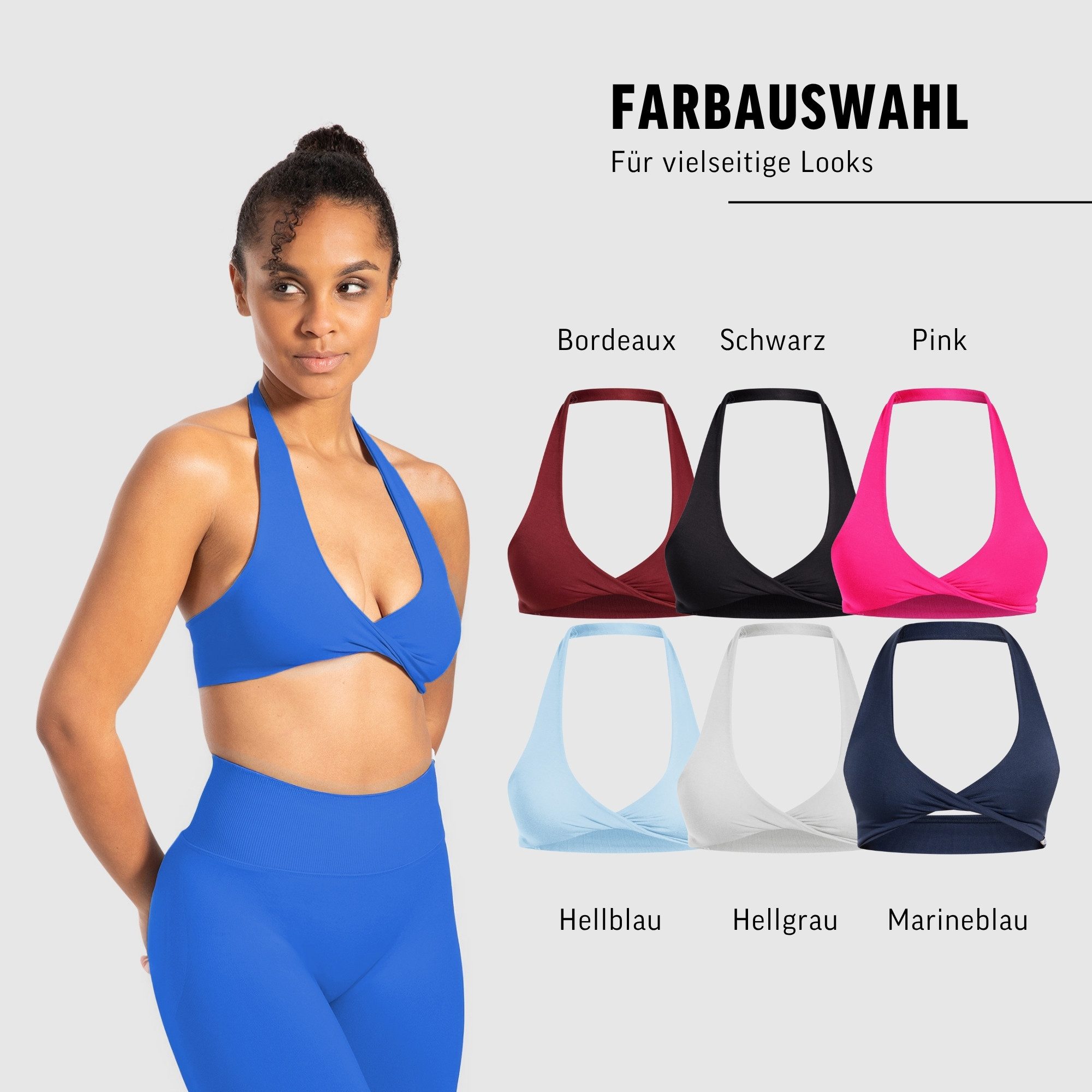 Smilodox Sport-BH Myrah Twisted, Shaped Fit Wickel-V-Ausschnitt & offener Rücken Yoga Bra, elastisches Funktionsmaterial, Ohne Bügel, Alltag & Gym – Bild 4 von 5