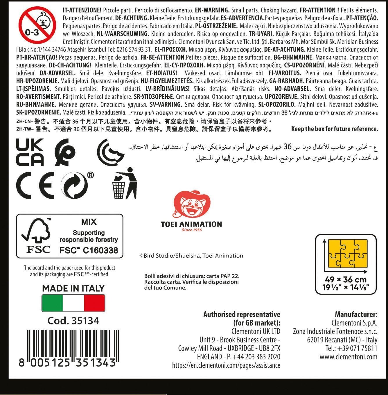 Clementoni® 500 schützt weltweit Made - FSC® Premium - in Puzzle Dragonball, Europe; Animé-Collection, Wald Puzzleteile,