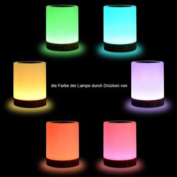 Welikera Nachttischlampe LED Nachttischlampe,Touch Dimmbar Tischlampe mit 16 Farben
