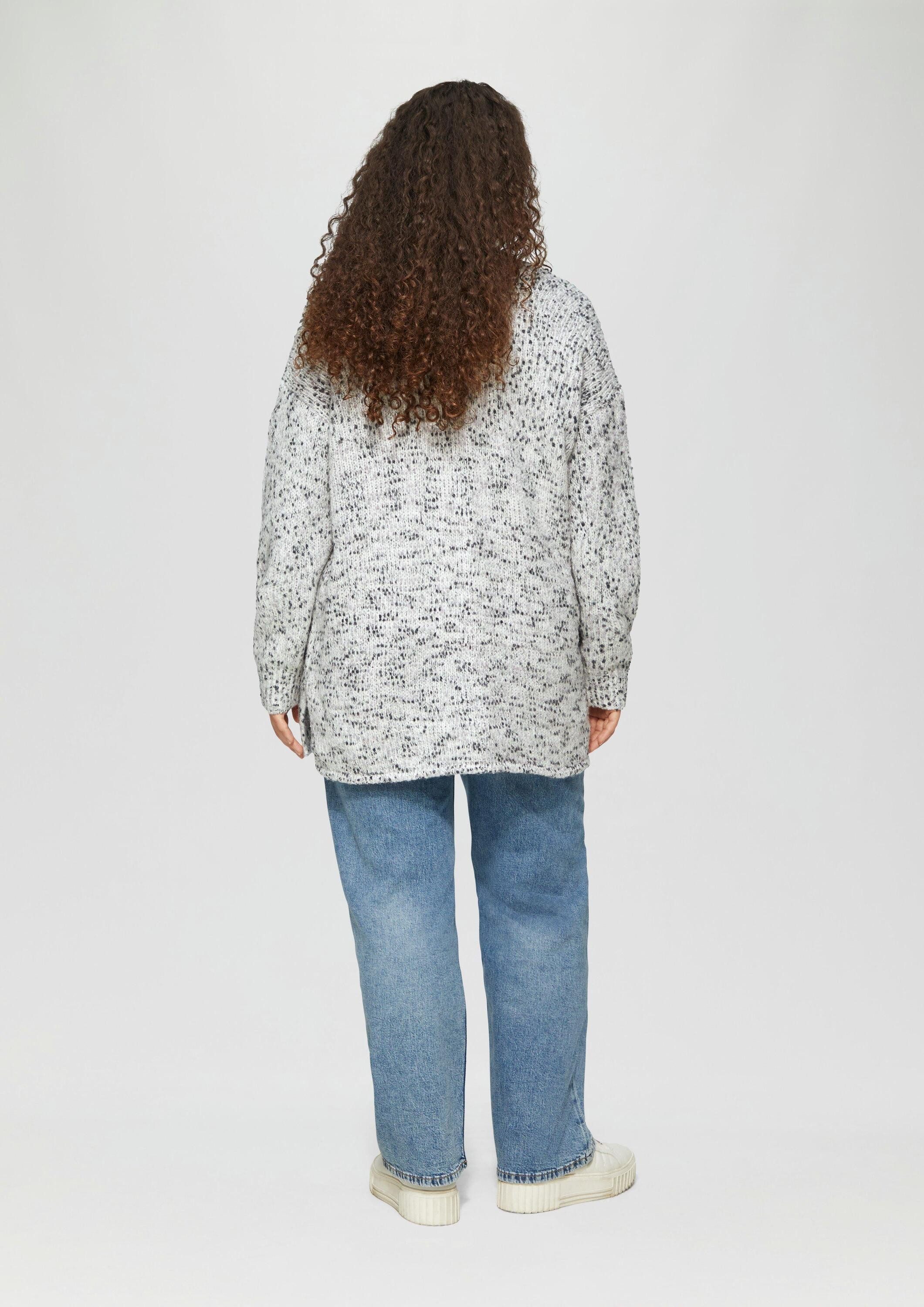 s.Oliver Cardigan Strickjacke Melierter Cardigan mit weiten Ärmeln im Relaxed Fit