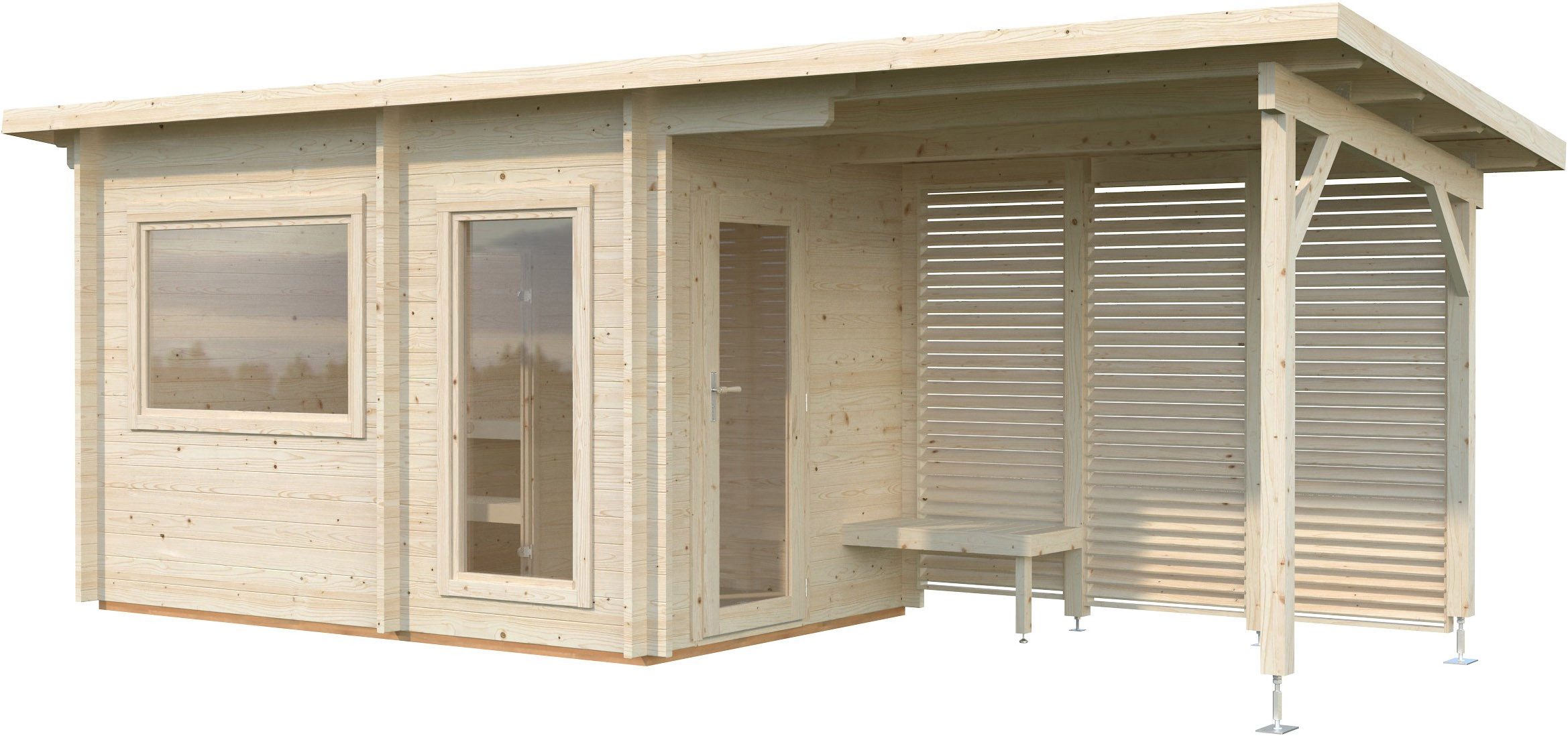 Palmako Sauna Sanna 6,8+5,9 m², BxTxH: 687 x 267 x 249 cm, 44 mm