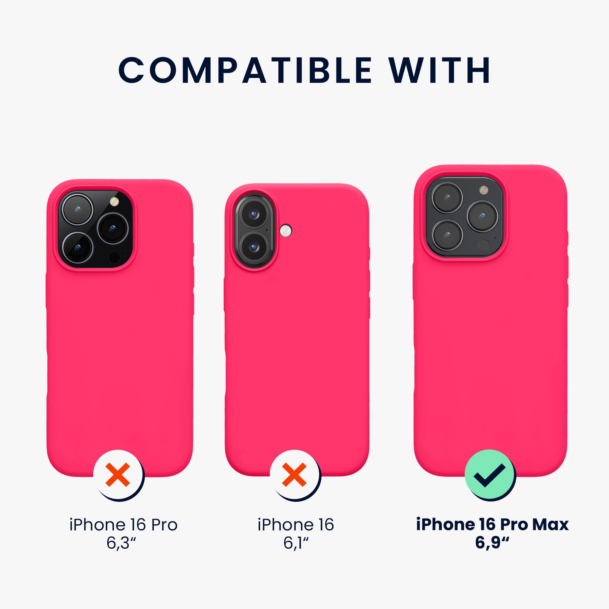 kwmobile Handyhülle Hülle für Apple iPhone 16 Pro Max, Hülle Silikon gummiert - Handyhülle - Handy Case Cover – Bild 2 von 5