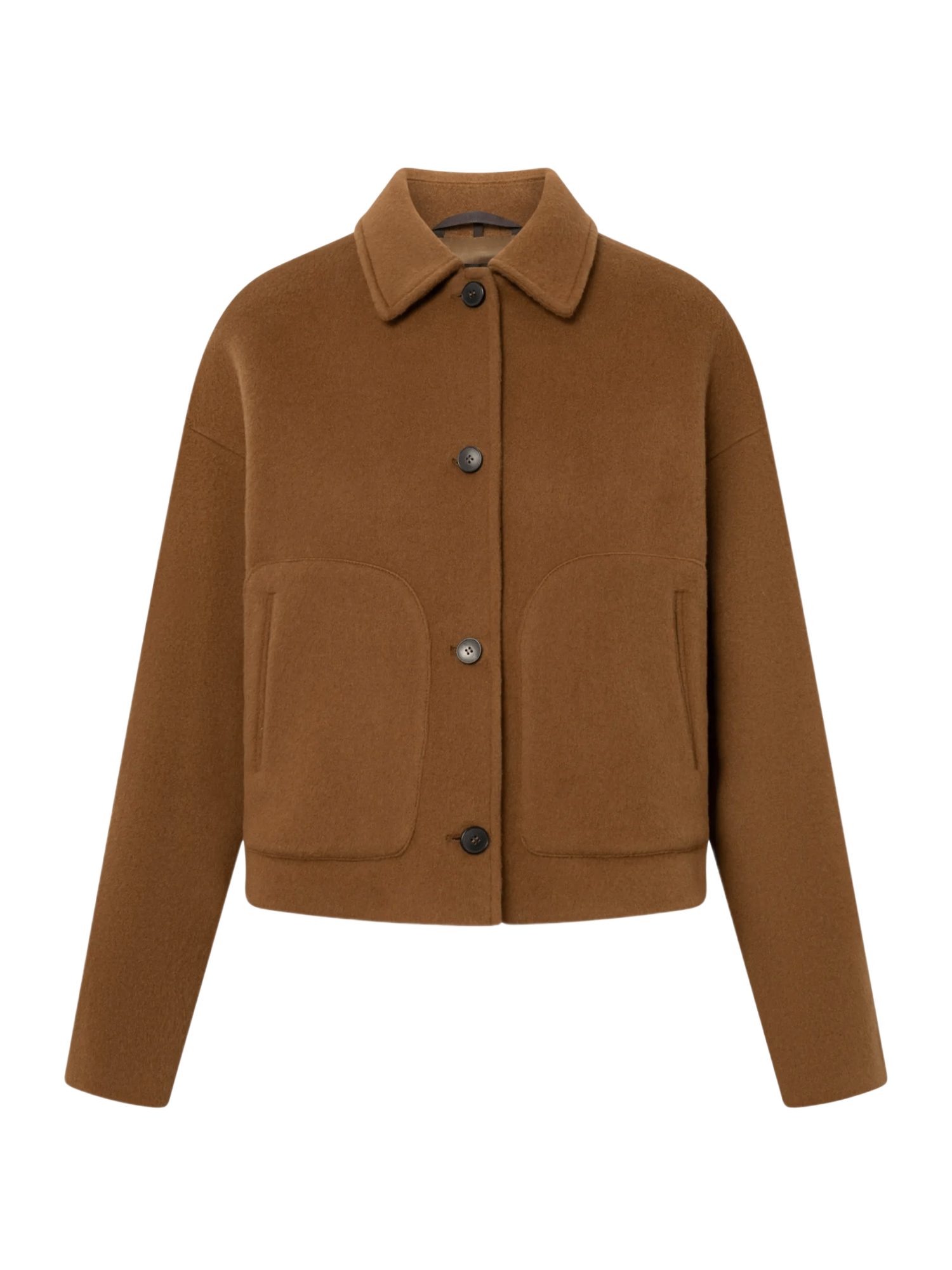 Windsor Wolljacke braun,Casual,Wolle,Unifarben,Umlegekragen,Langarm,Regular Fit
