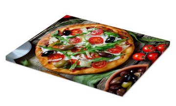 Posterlounge Leinwandbild Editors Choice, Frische selbstgemachte Pizza, Küche Mediterran Fotografie